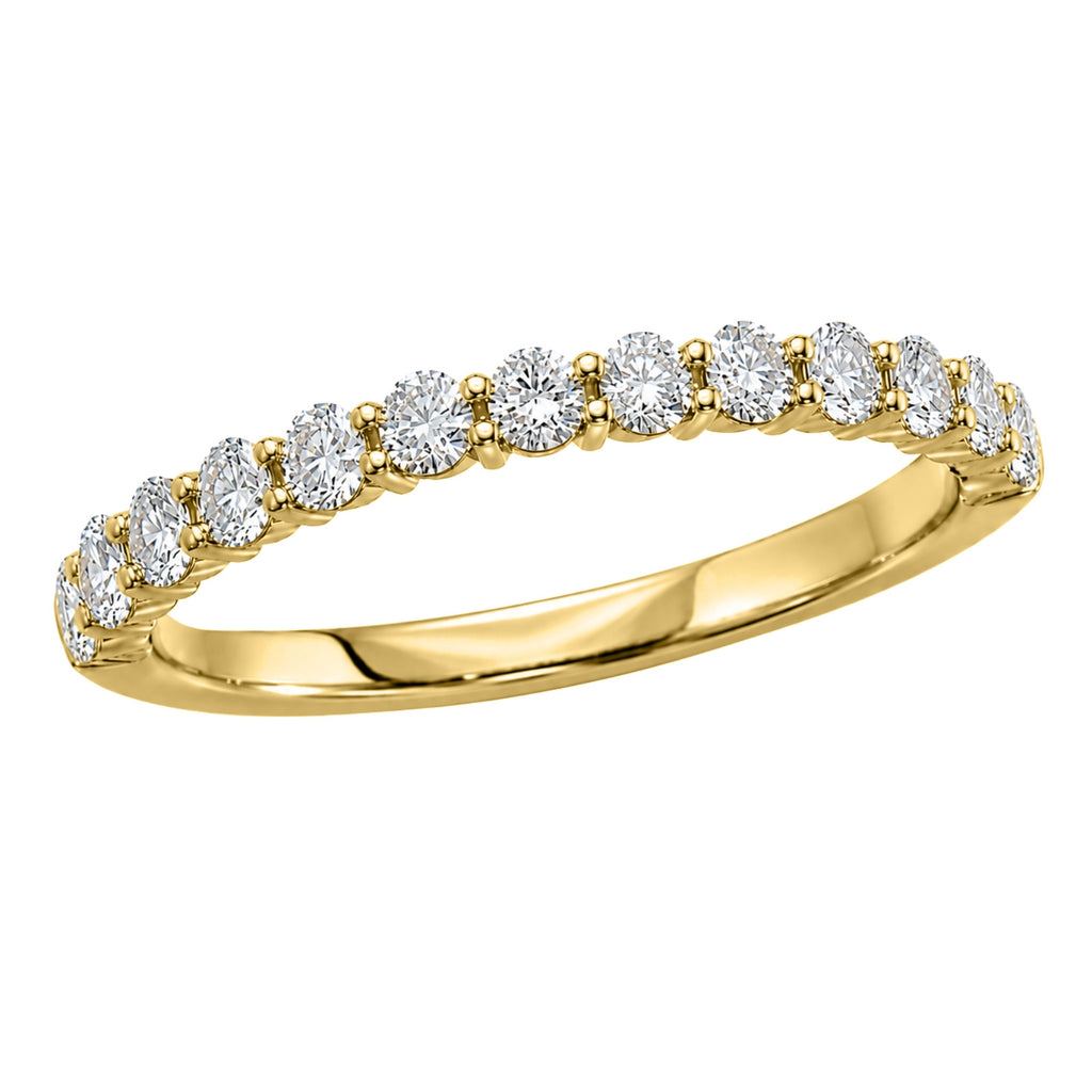 0.50 -1.00 Carat T.W. Round-cut Lab Grown Diamond (F/VS+) 14K Gold 13 Stone Band Ring