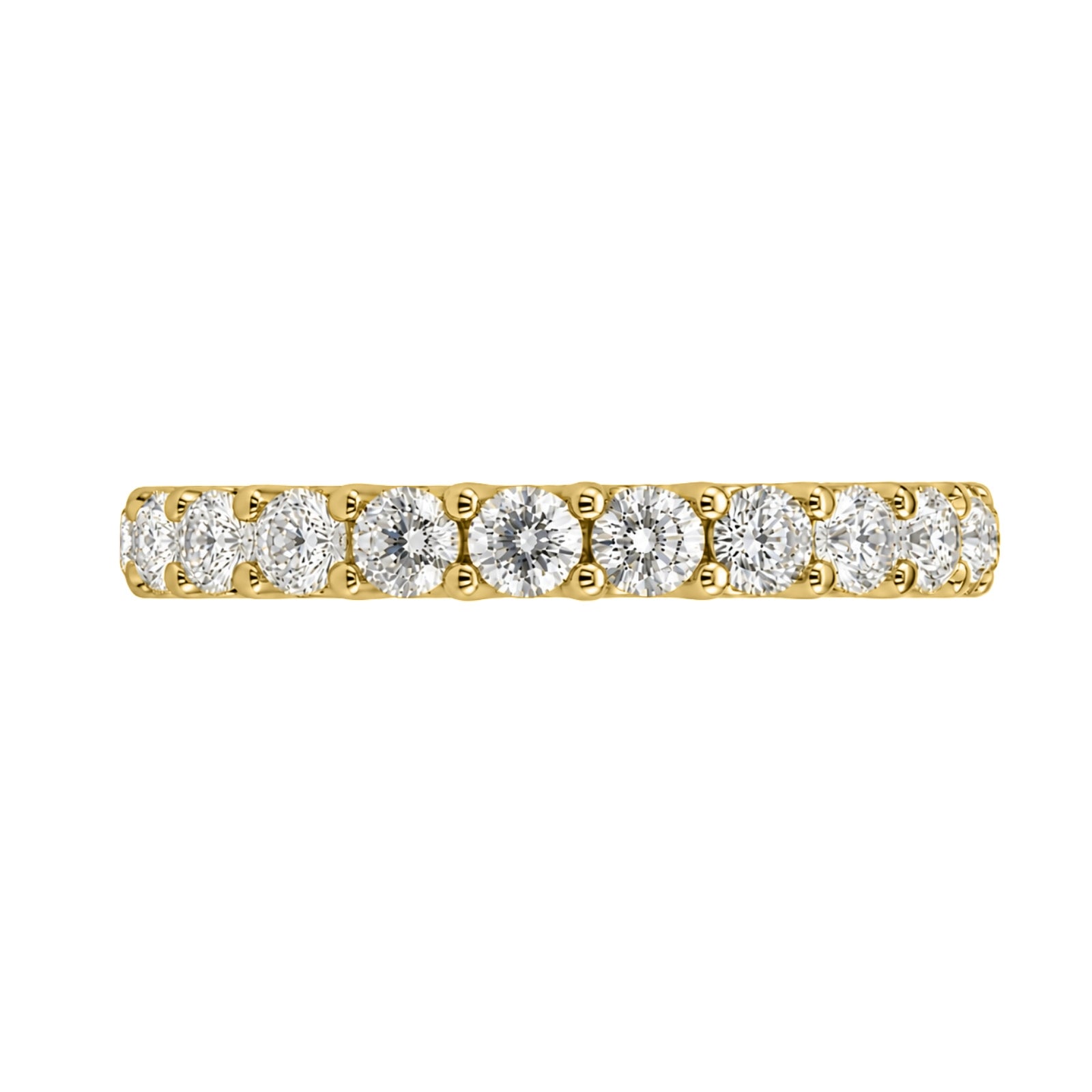 0.50 -1.00 Carat T.W. Round-cut Lab Grown Diamond (F/VS+) 14K Gold 13 Stone Band Ring