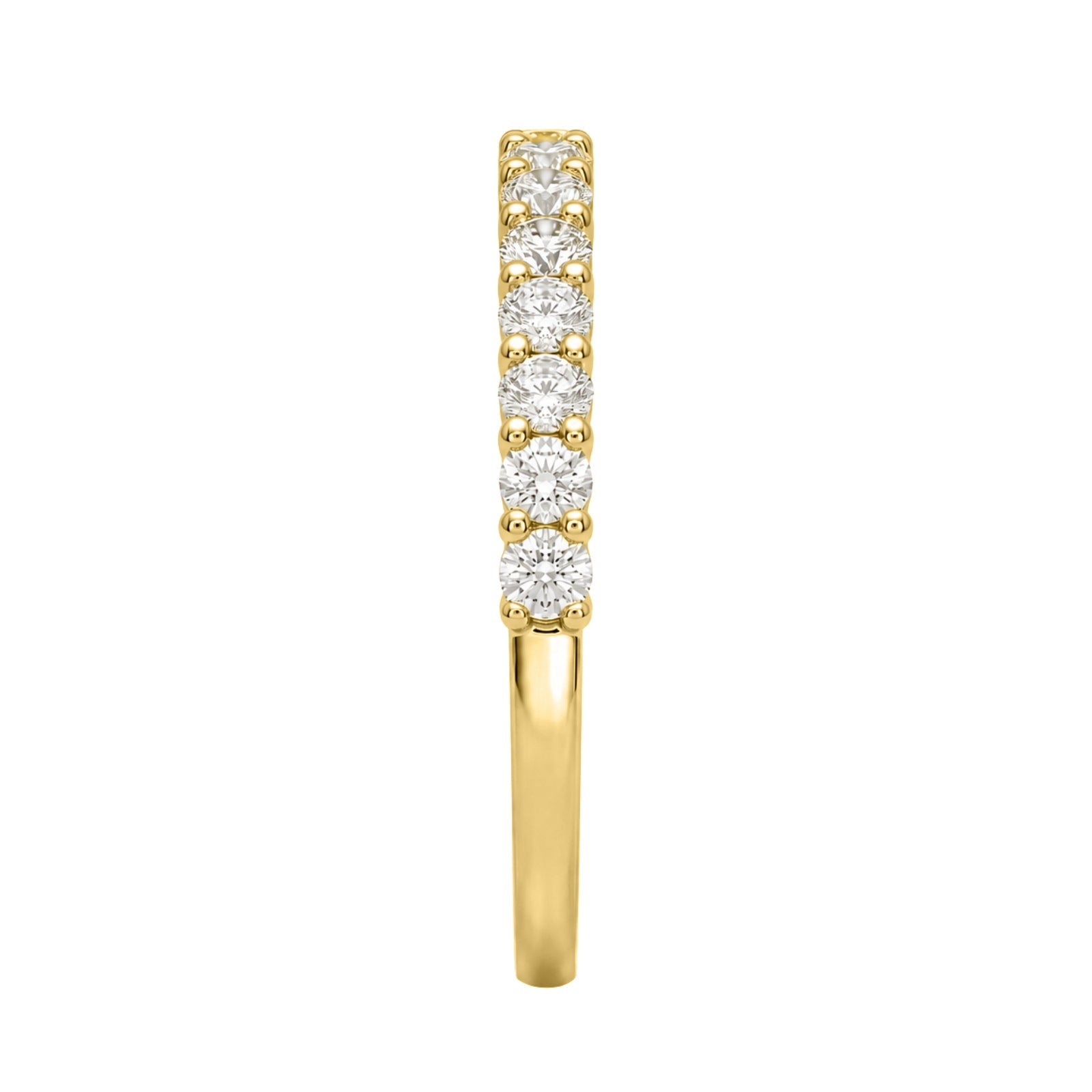 0.50 -1.00 Carat T.W. Round-cut Lab Grown Diamond (F/VS+) 14K Gold 13 Stone Band Ring