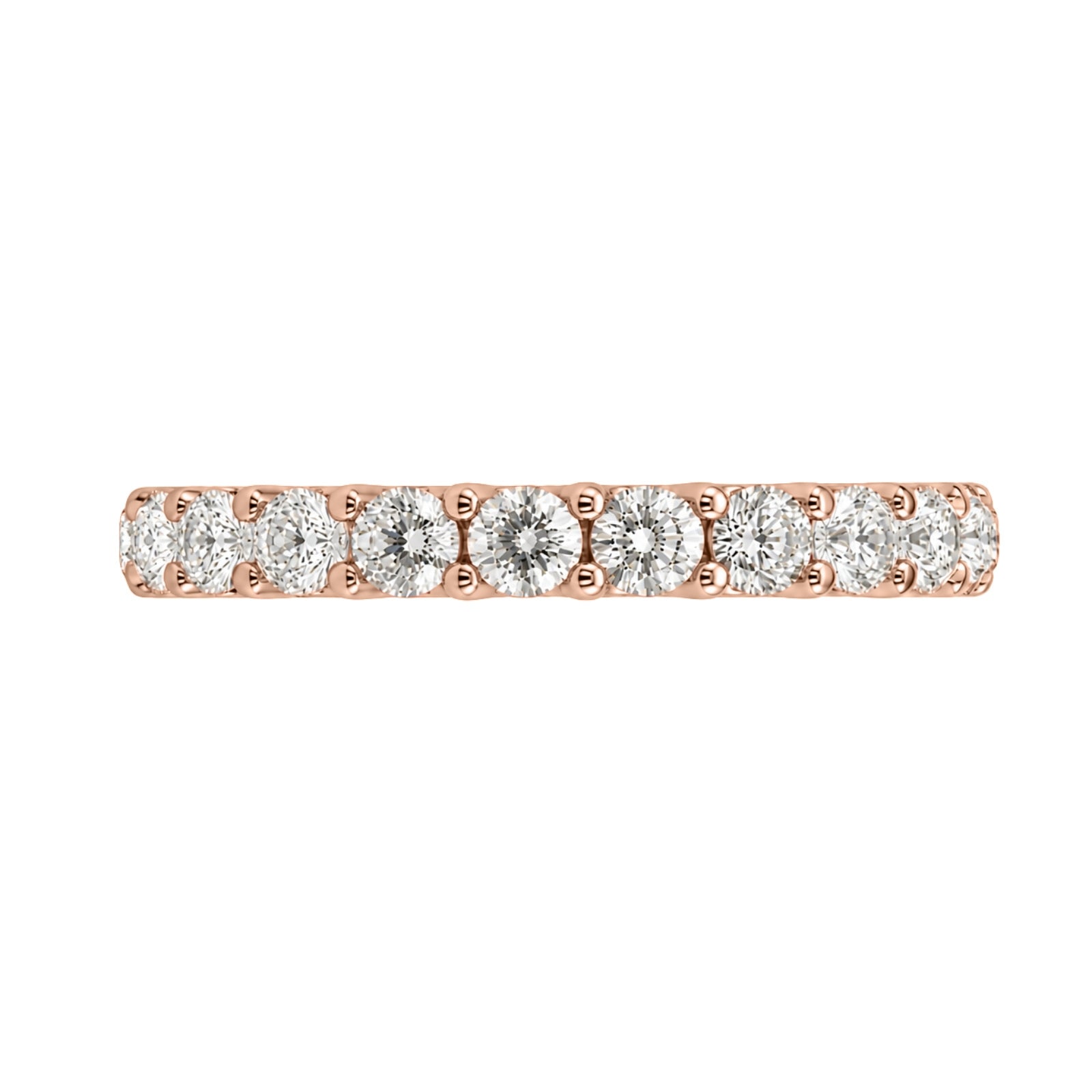 0.50 -1.00 Carat T.W. Round-cut Lab Grown Diamond (F/VS+) 14K Gold 13 Stone Band Ring