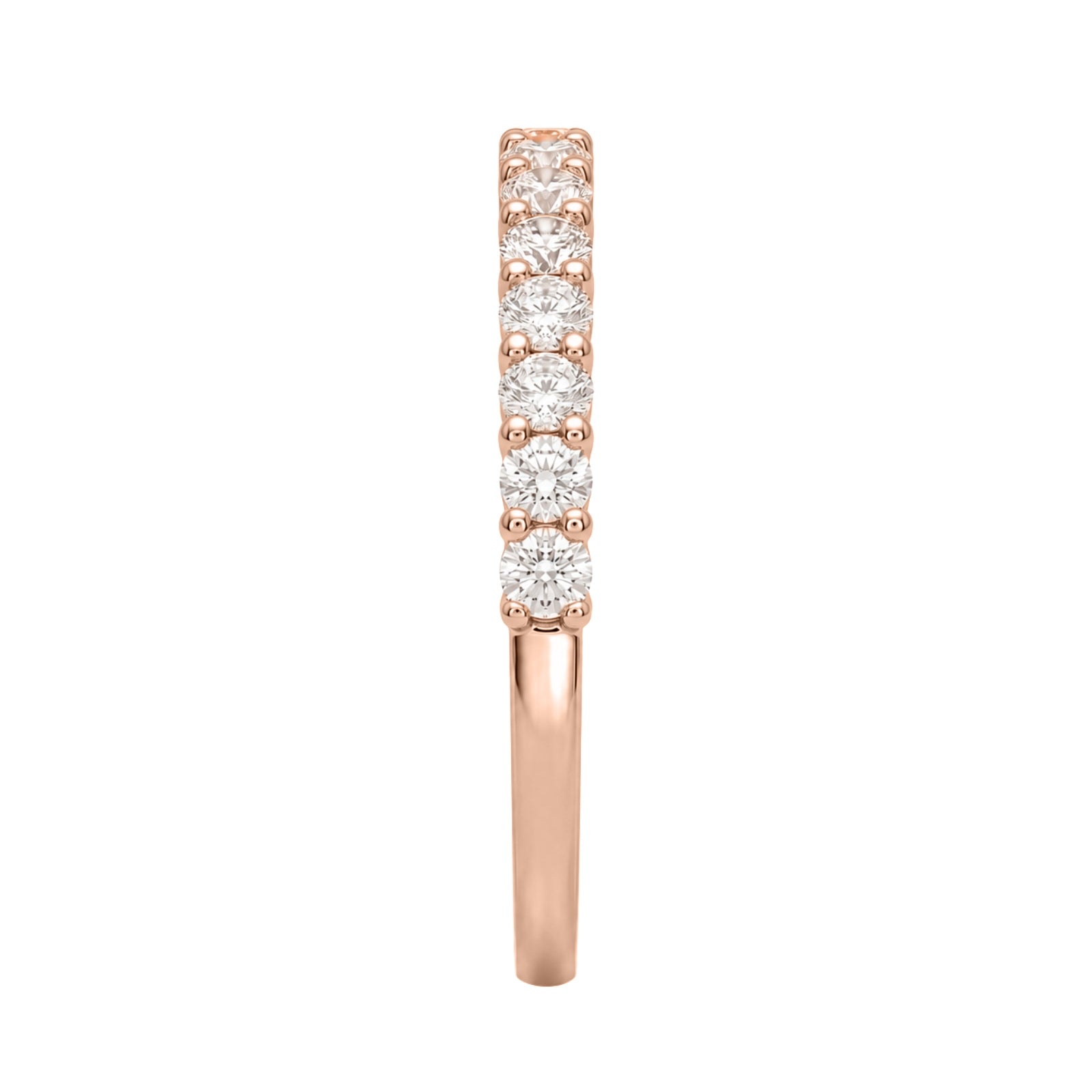 0.50 -1.00 Carat T.W. Round-cut Lab Grown Diamond (F/VS+) 14K Gold 13 Stone Band Ring