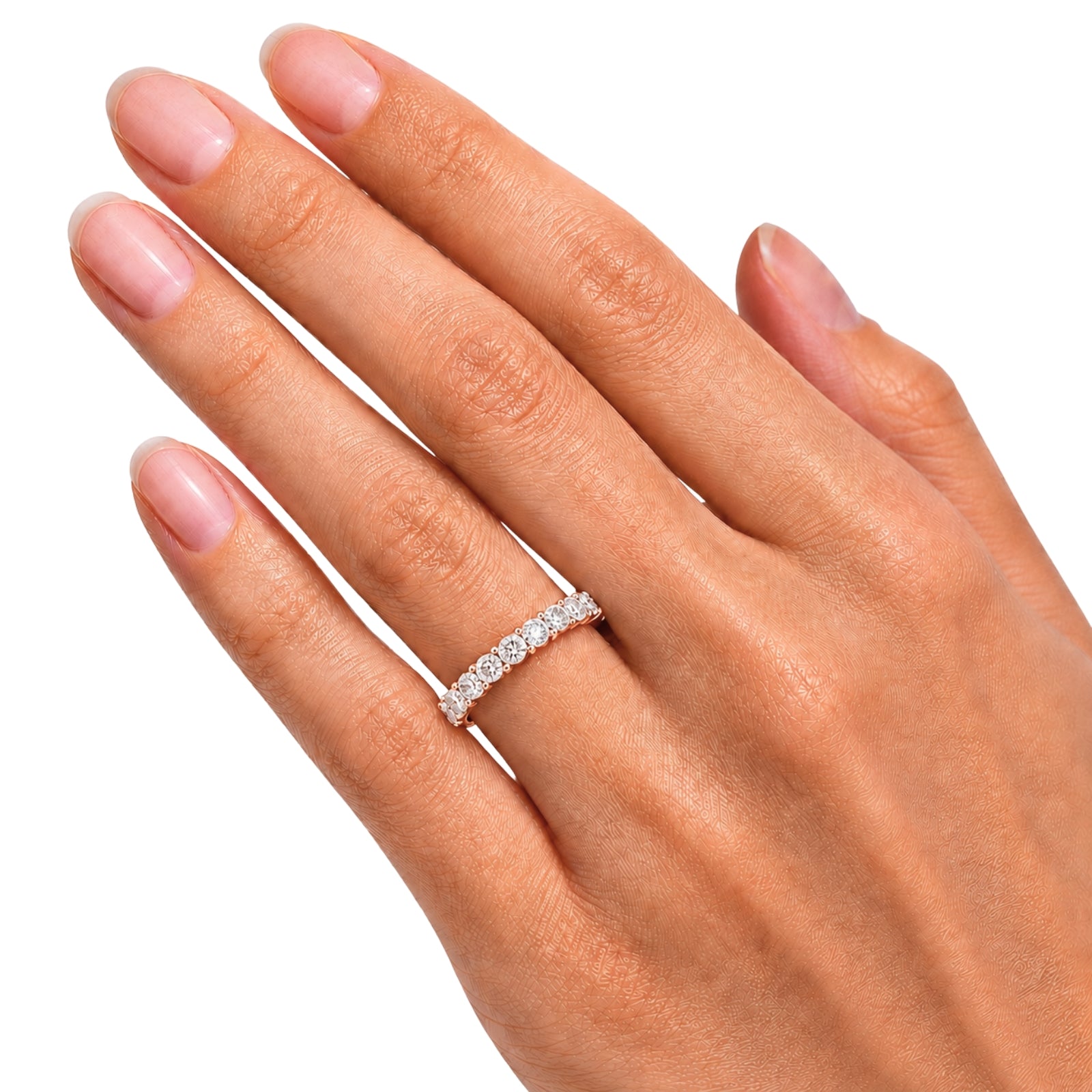 0.50 -1.00 Carat T.W. Round-cut Lab Grown Diamond (F/VS+) 14K Gold 13 Stone Band Ring