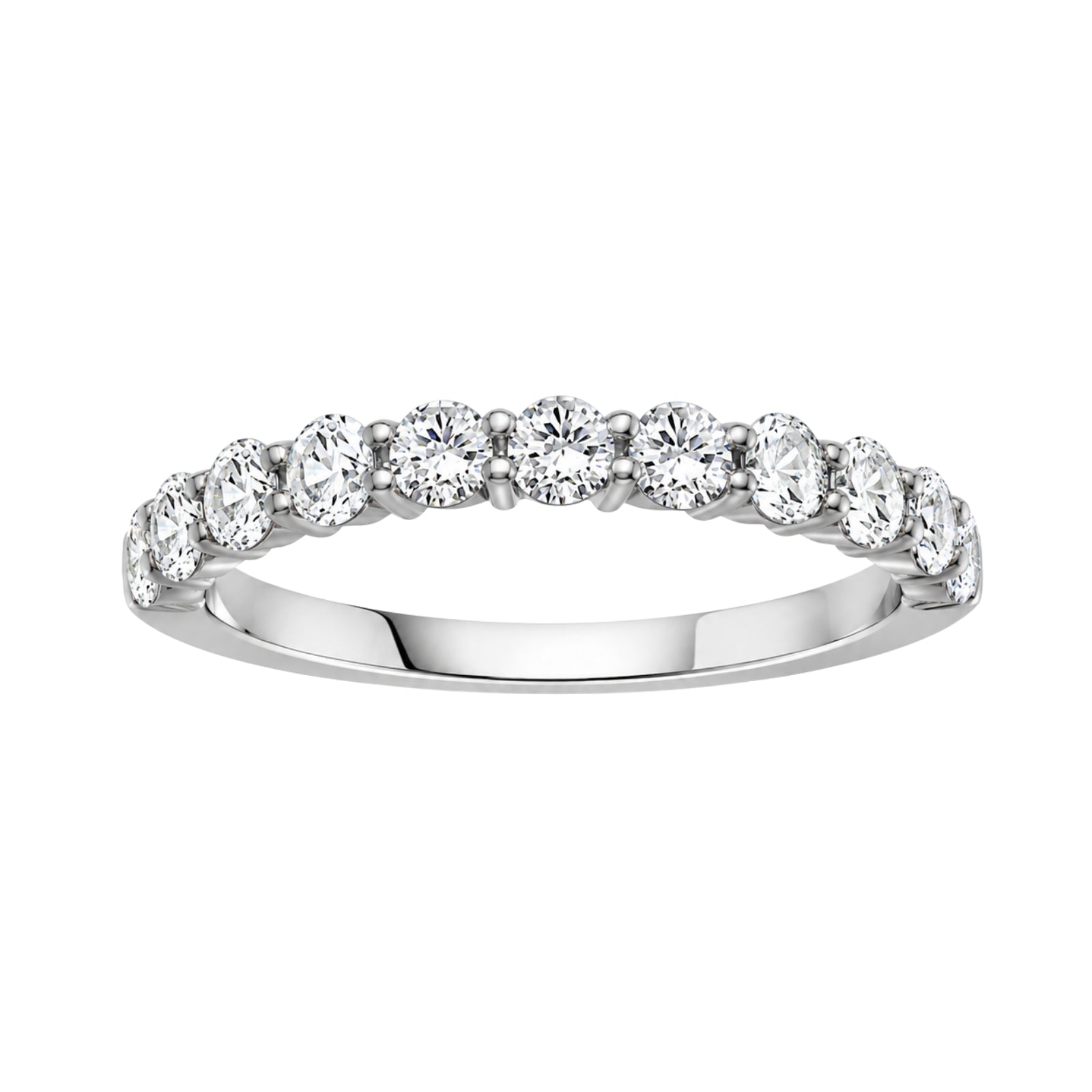 1.00 -3.00 Carat T.W. Round-cut Lab Grown Diamond (F/VS+) 14K Gold 11 Stone Band Ring
