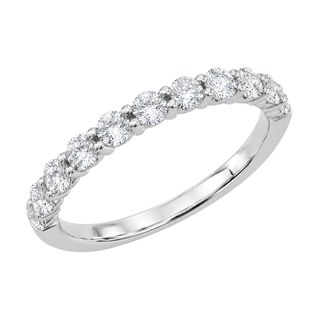 1.00 -3.00 Carat T.W. Round-cut Lab Grown Diamond (F/VS+) 14K Gold 11 Stone Band Ring