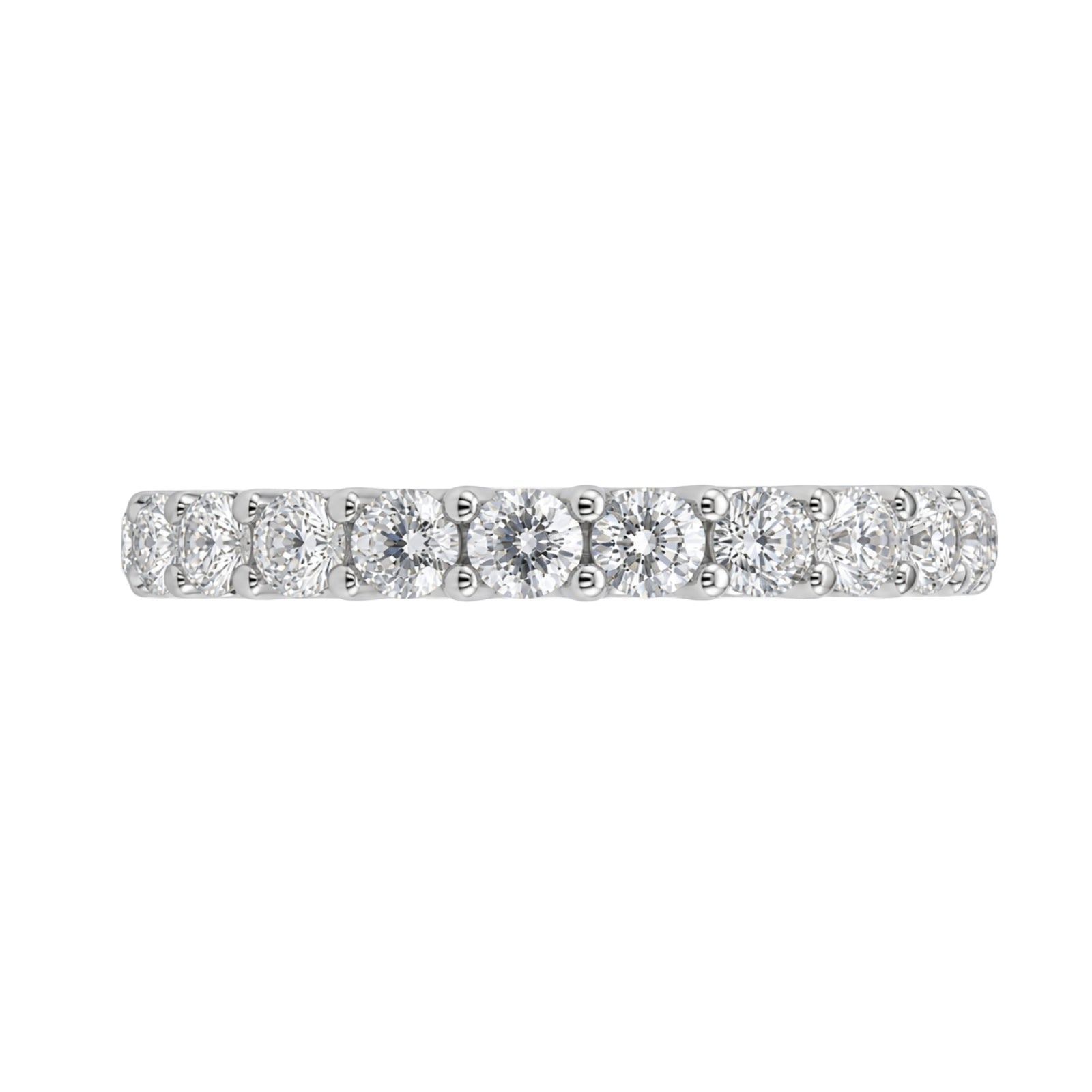1.00 -3.00 Carat T.W. Round-cut Lab Grown Diamond (F/VS+) 14K Gold 11 Stone Band Ring