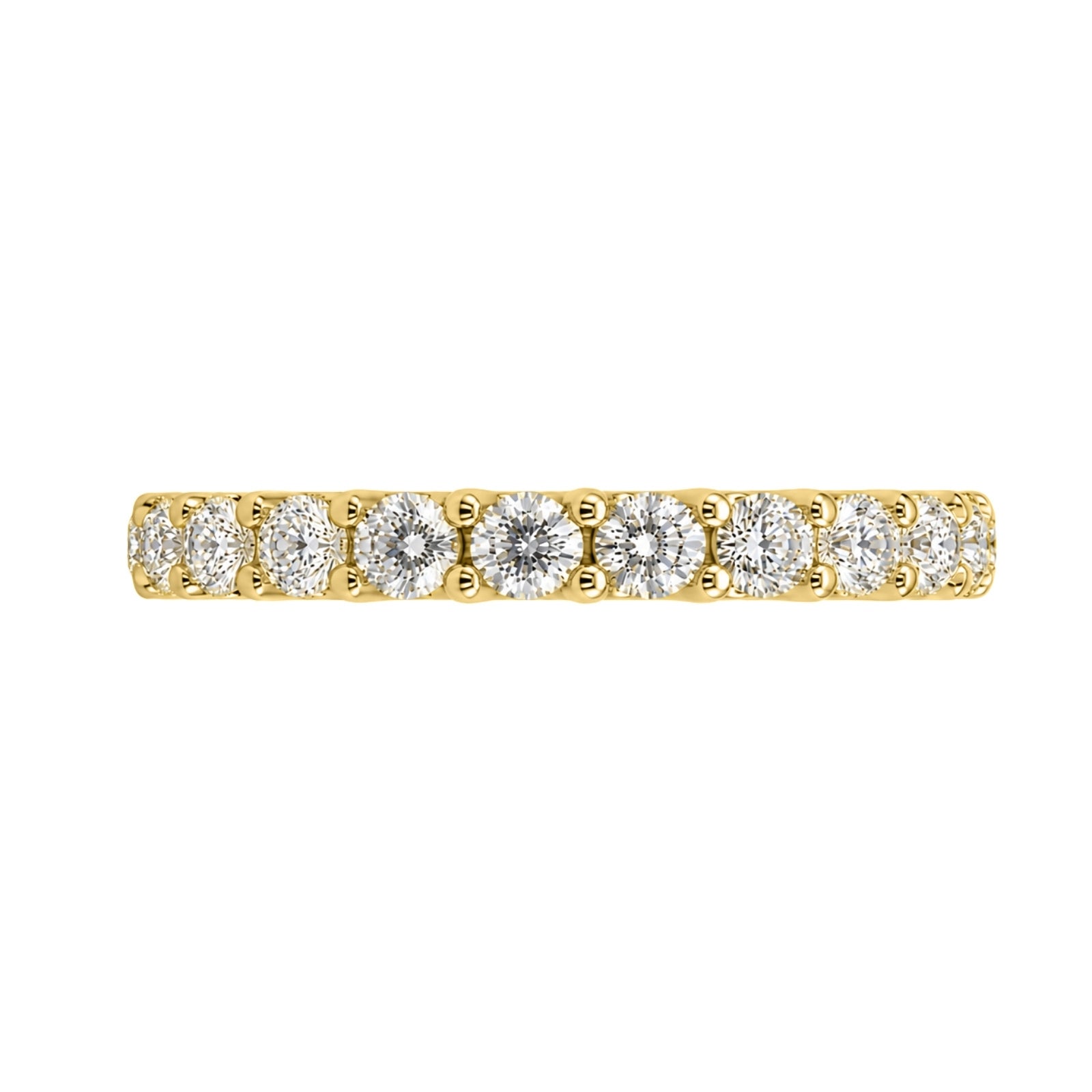 1.00 -3.00 Carat T.W. Round-cut Lab Grown Diamond (F/VS+) 14K Gold 11 Stone Band Ring