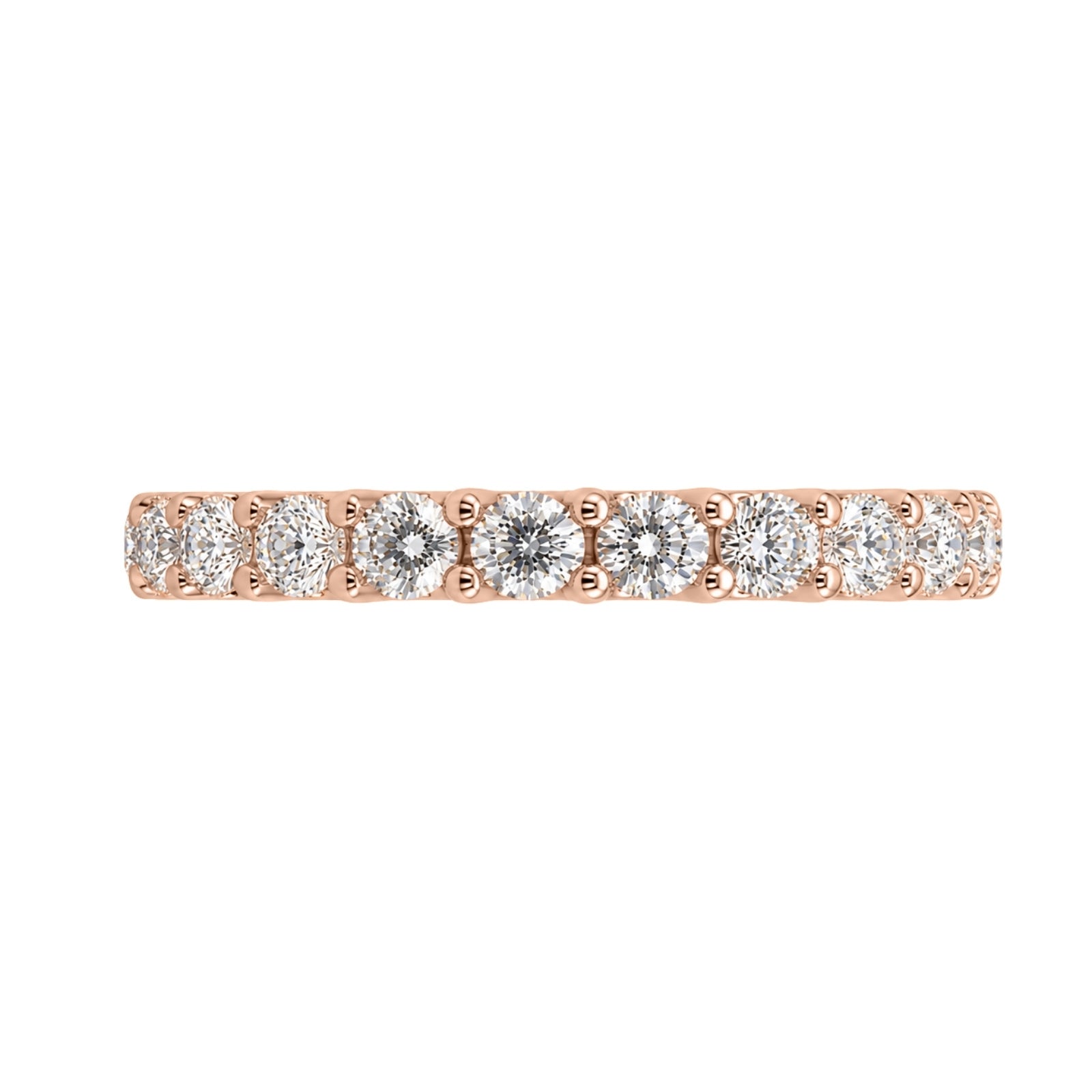 1.00 -3.00 Carat T.W. Round-cut Lab Grown Diamond (F/VS+) 14K Gold 11 Stone Band Ring