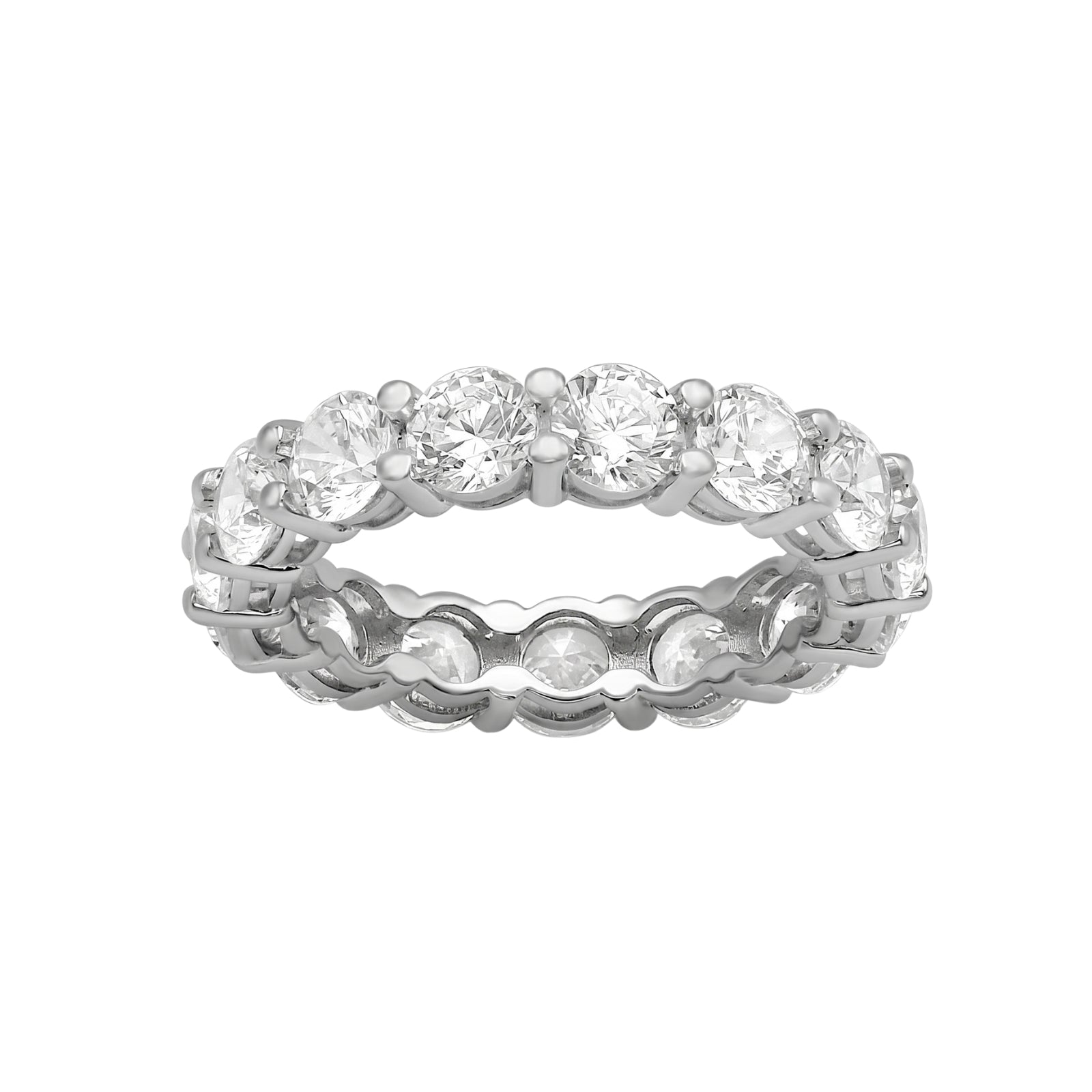 3.00 - 7.00  Carat T.W. Round-cut Lab Grown Diamond (F/VS+) 14K Gold Eternity Band Ring