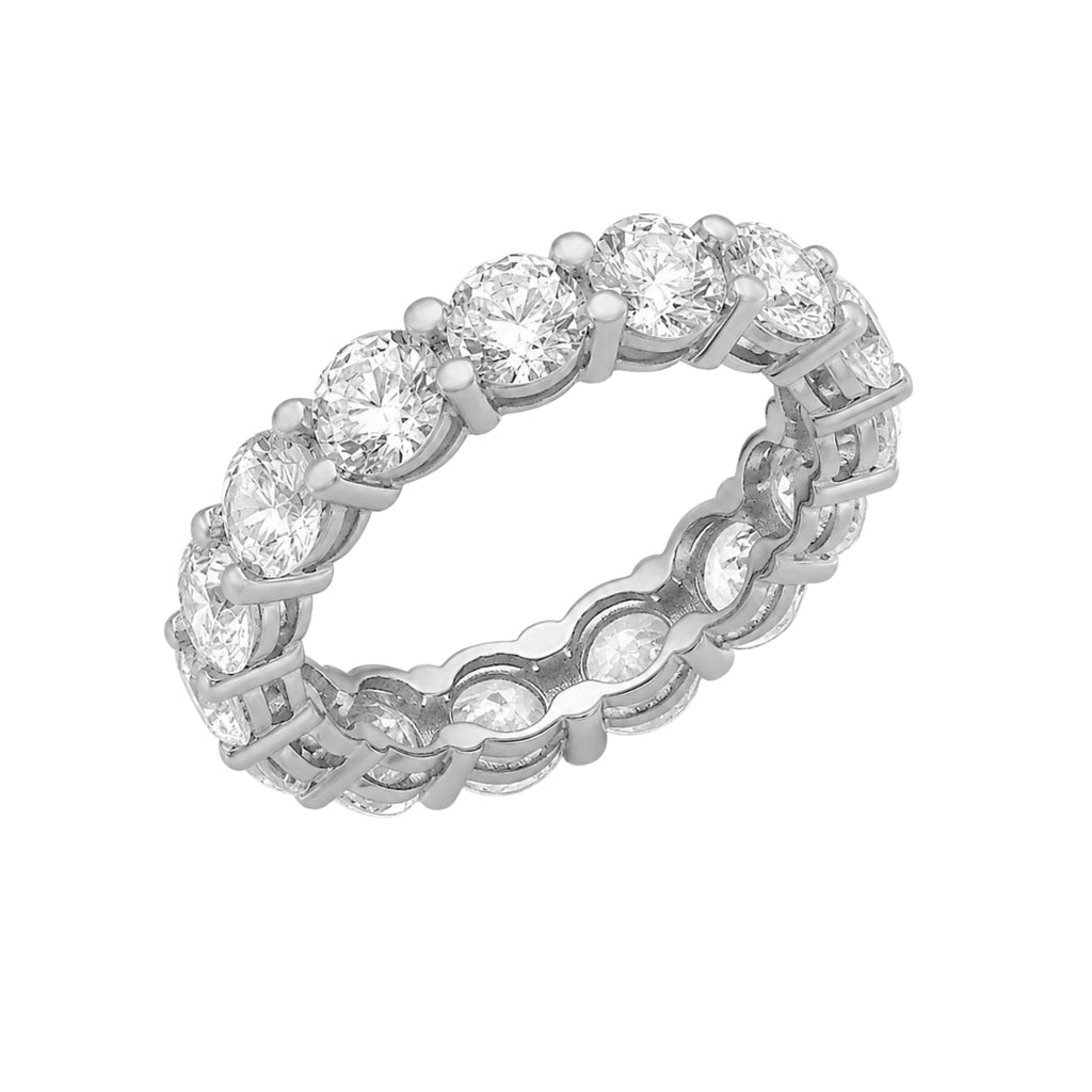 3.00 - 7.00  Carat T.W. Round-cut Lab Grown Diamond (F/VS+) 14K Gold Eternity Band Ring
