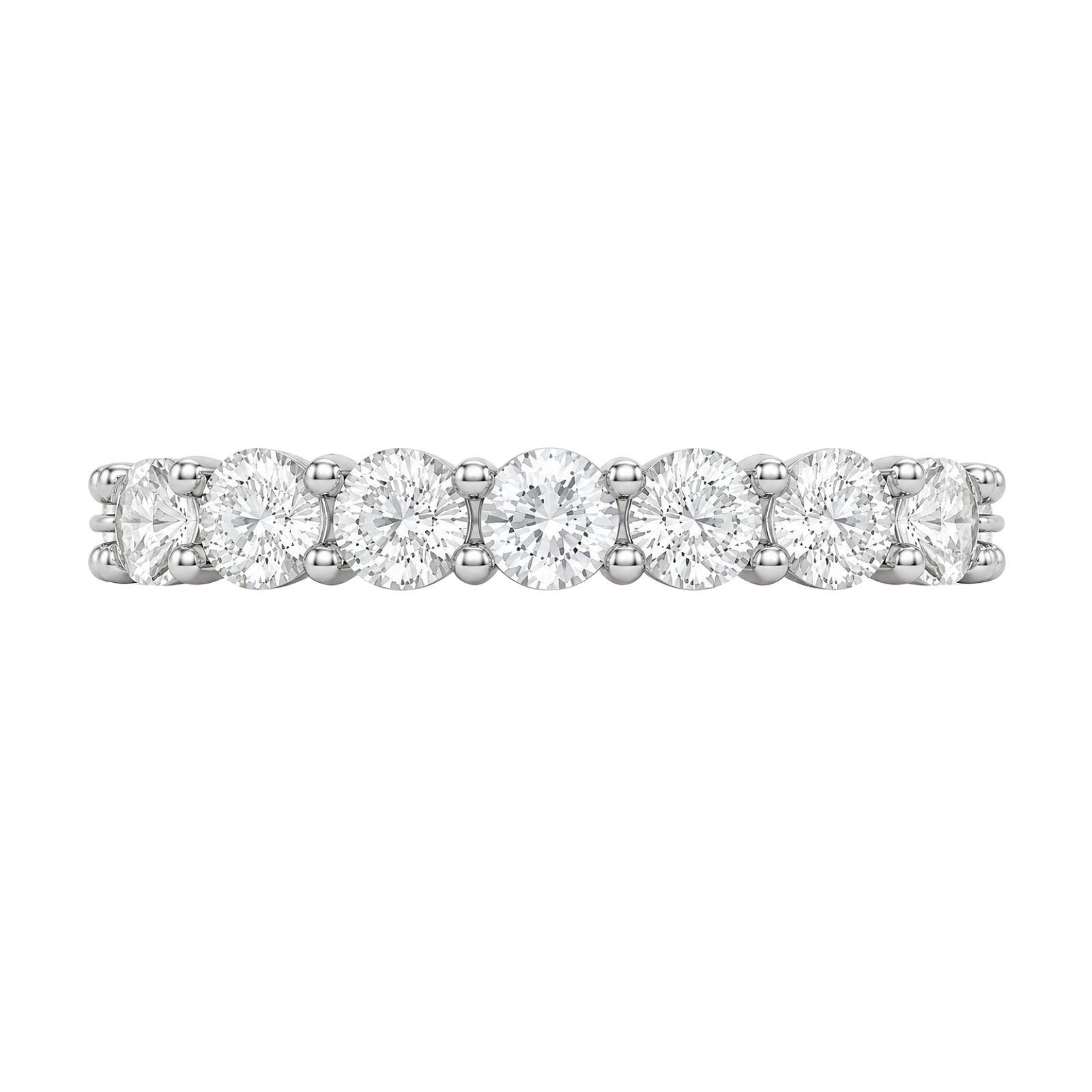 3.00 - 7.00  Carat T.W. Round-cut Lab Grown Diamond (F/VS+) 14K Gold Eternity Band Ring