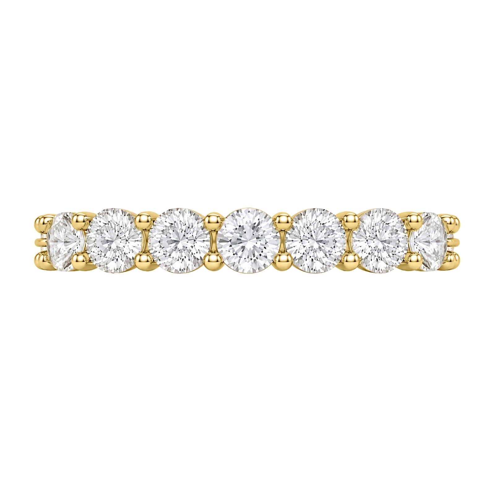 3.00 - 7.00  Carat T.W. Round-cut Lab Grown Diamond (F/VS+) 14K Gold Eternity Band Ring