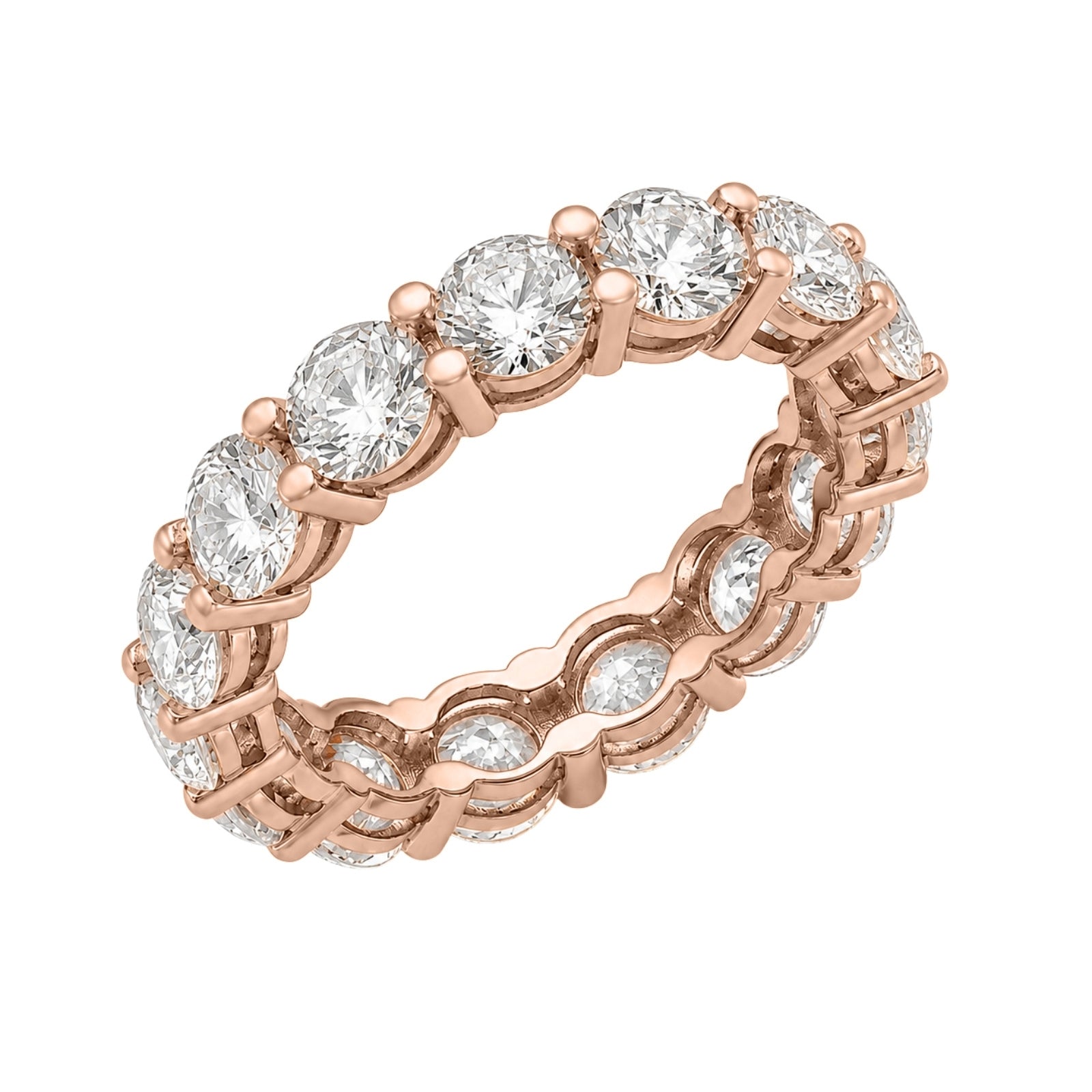 3.00 - 7.00  Carat T.W. Round-cut Lab Grown Diamond (F/VS+) 14K Gold Eternity Band Ring