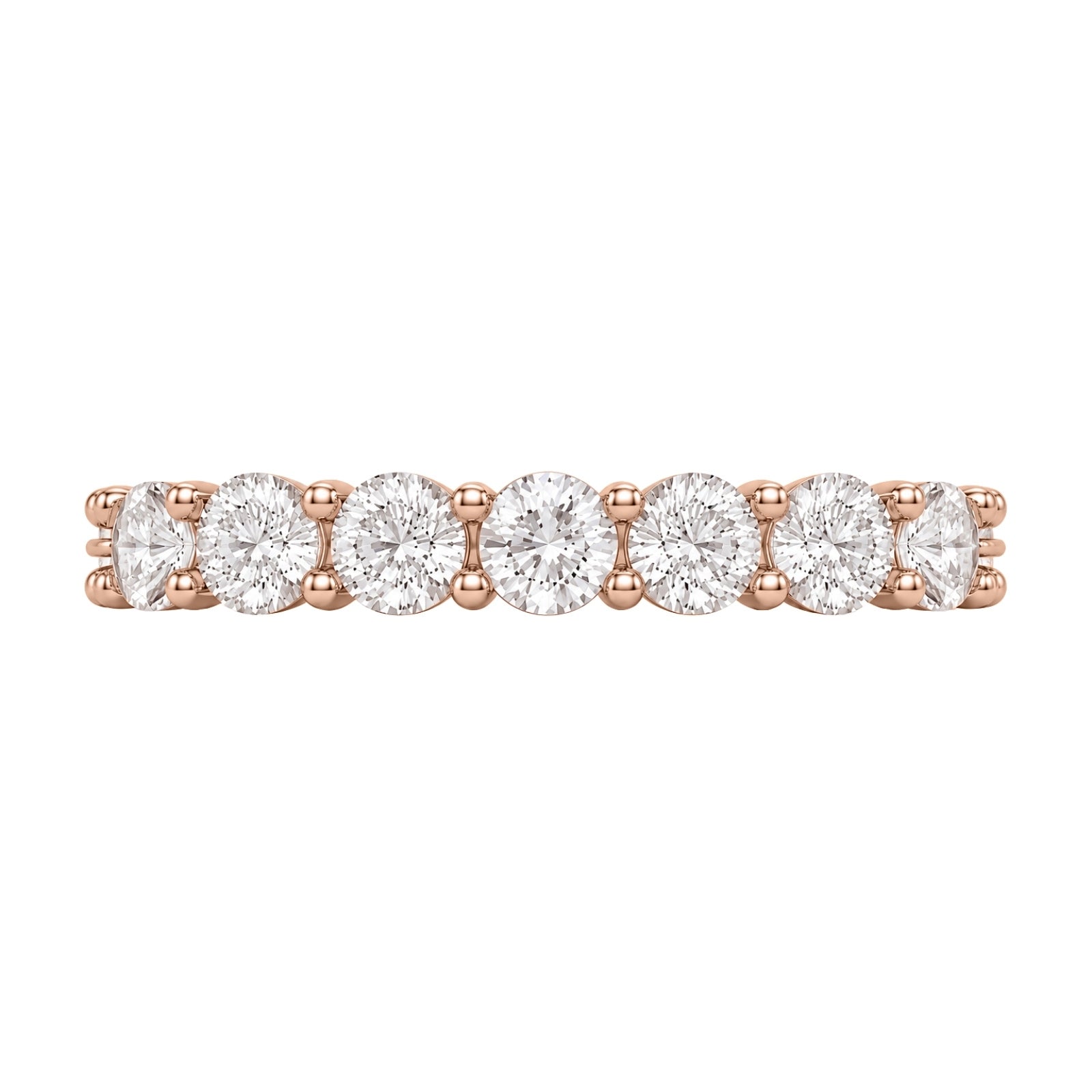 3.00 - 7.00  Carat T.W. Round-cut Lab Grown Diamond (F/VS+) 14K Gold Eternity Band Ring