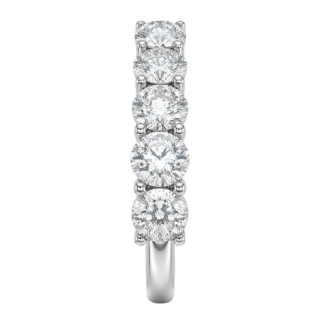 1.00-5.00 Carat T.W. Round-cut Lab Grown Diamond (F/VS+) 14K Gold 5 Stone Band Ring