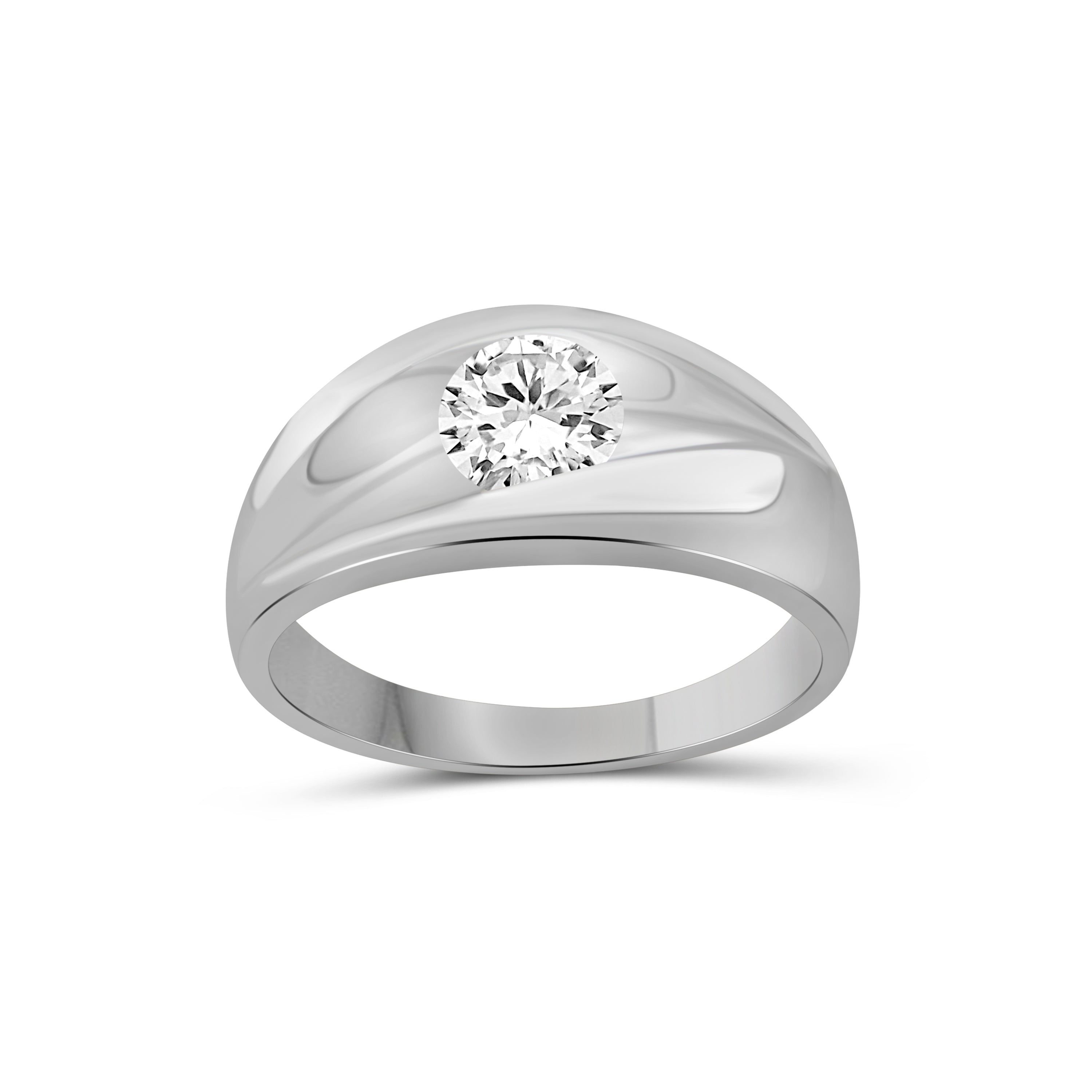 1.00 Carat T.W. Round-cut Lab Grown Diamond (F/VS+) 14K Gold Men's Ring