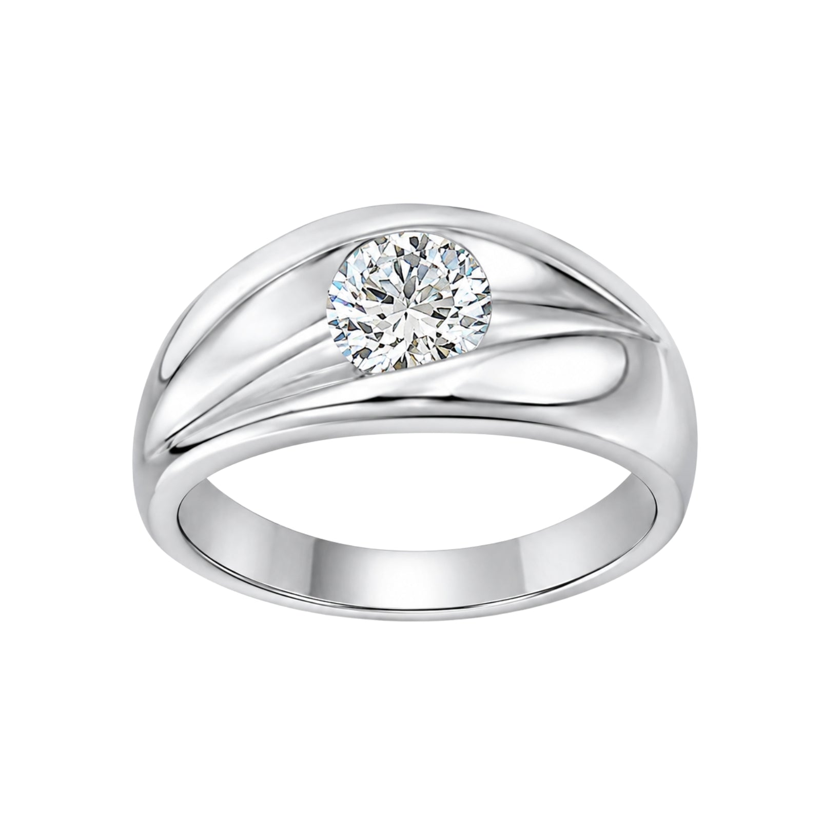 1.00 Carat T.W. Round-cut Lab Grown Diamond (F/VS+) 14K Gold Men's Ring