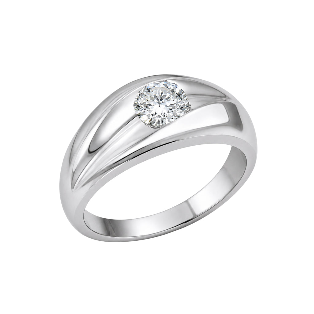 1.00 Carat T.W. Round-cut Lab Grown Diamond (F/VS+) 14K Gold Men's Ring