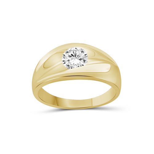 1.00 Carat T.W. Round-cut Lab Grown Diamond (F/VS+) 14K Gold Men's Ring