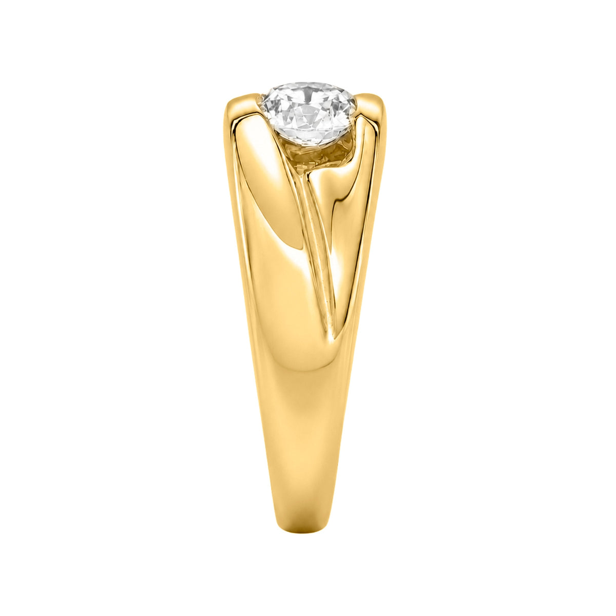 1.00 Carat T.W. Round-cut Lab Grown Diamond (F/VS+) 14K Gold Men's Ring
