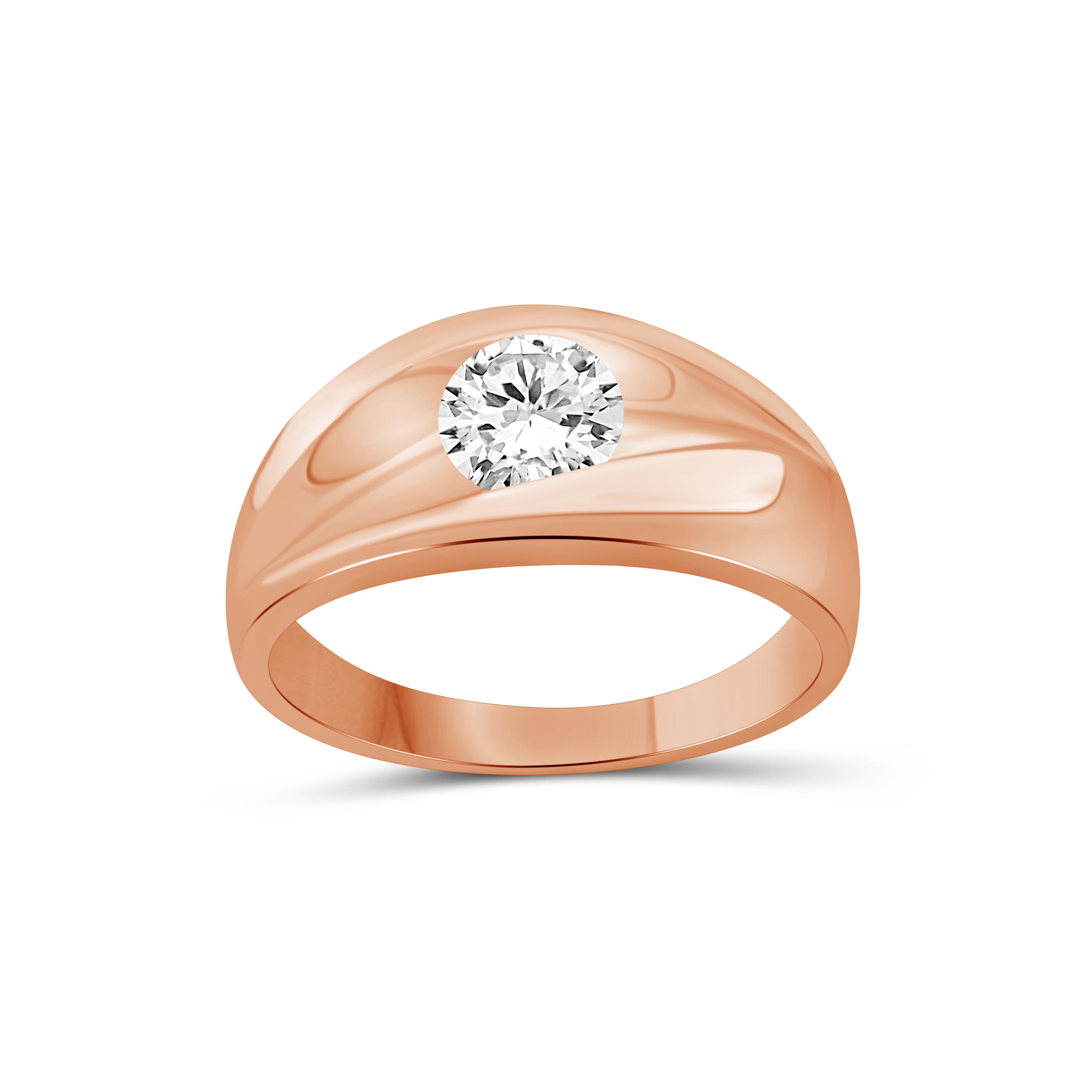 1.00 Carat T.W. Round-cut Lab Grown Diamond (F/VS+) 14K Gold Men's Ring