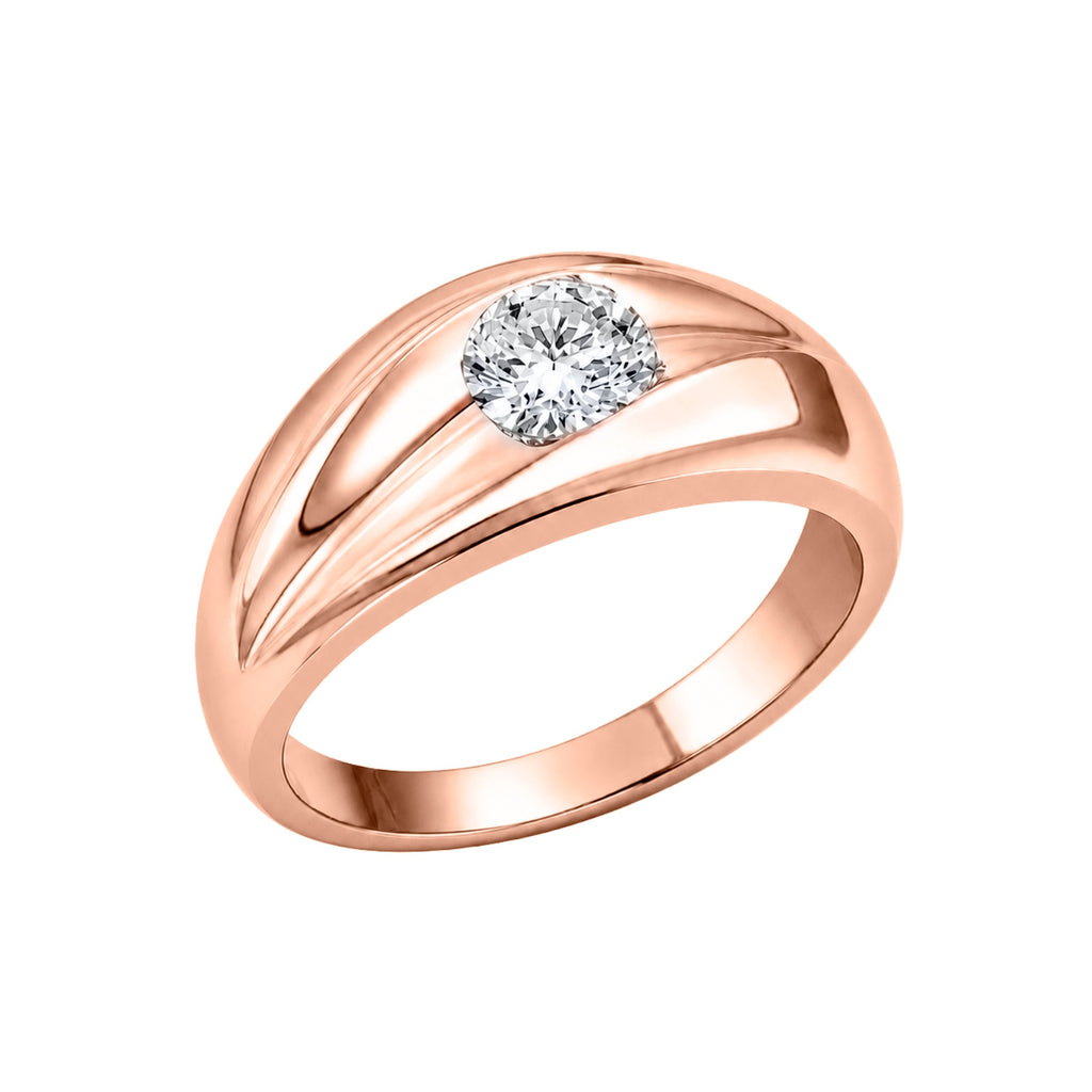 1.00 Carat T.W. Round-cut Lab Grown Diamond (F/VS+) 14K Gold Men's Ring