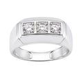 0.50 -1.00 Carat T.W. Round-cut Lab Grown Diamond (F/VS+) 14K Gold 3 Stone Men's Ring