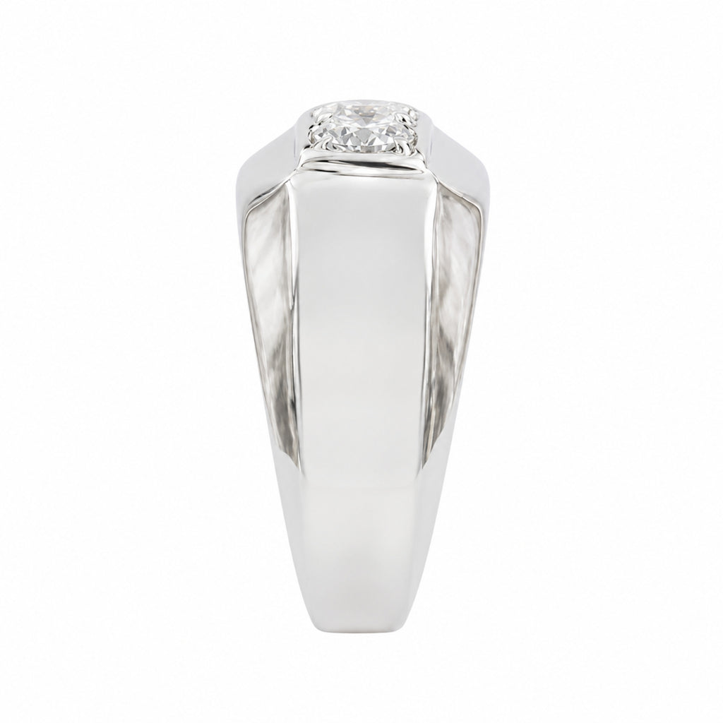 0.50 -1.00 Carat T.W. Round-cut Lab Grown Diamond (F/VS+) 14K Gold 3 Stone Men's Ring
