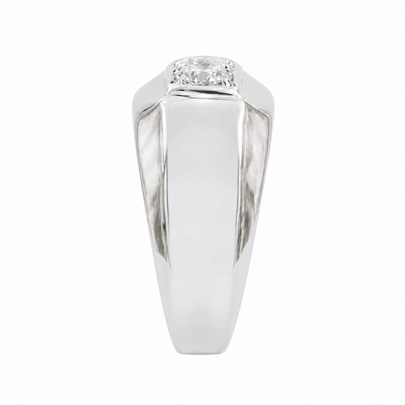 0.50 -1.00 Carat T.W. Round-cut Lab Grown Diamond (F/VS+) 14K Gold 3 Stone Men's Ring