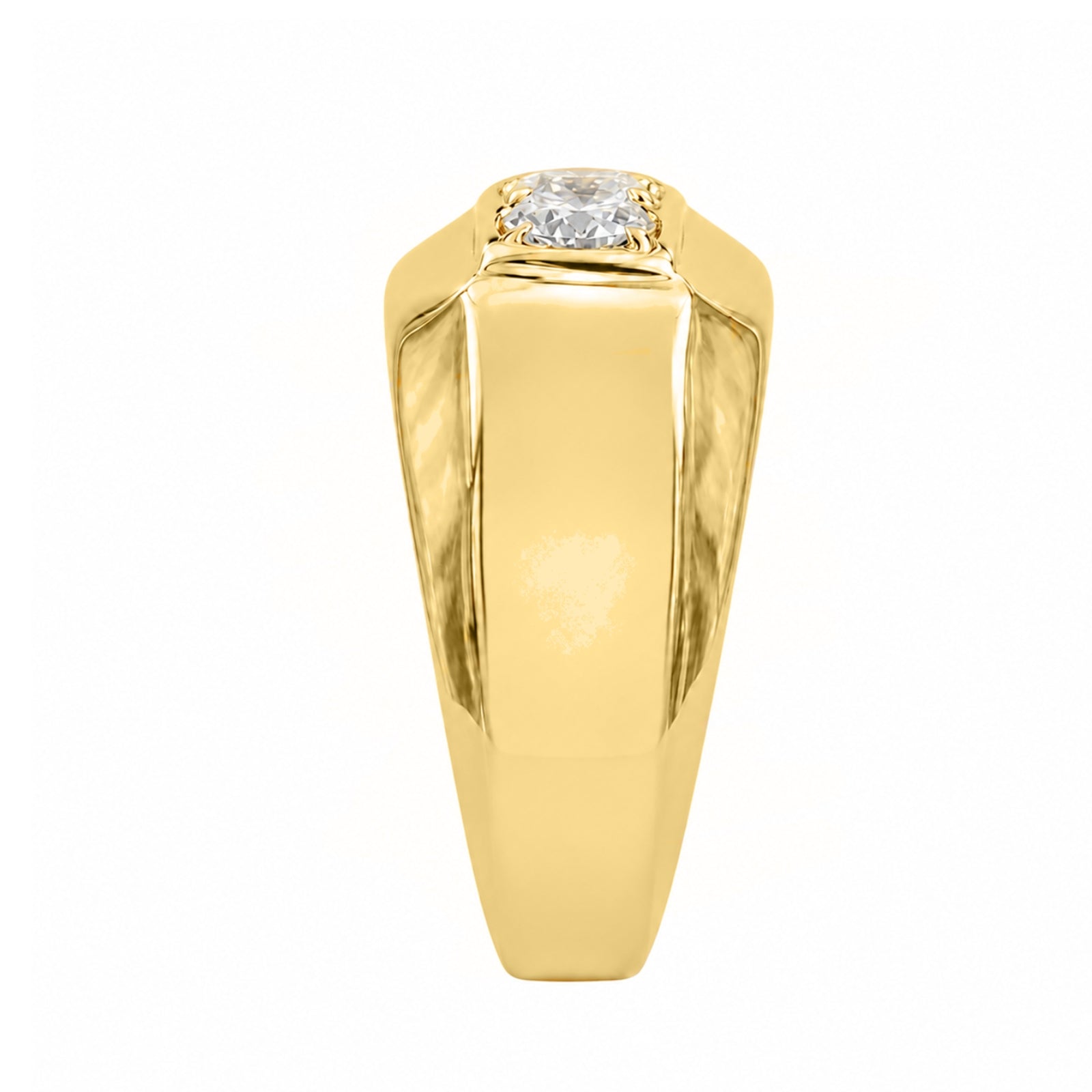 0.50 -1.00 Carat T.W. Round-cut Lab Grown Diamond (F/VS+) 14K Gold 3 Stone Men's Ring