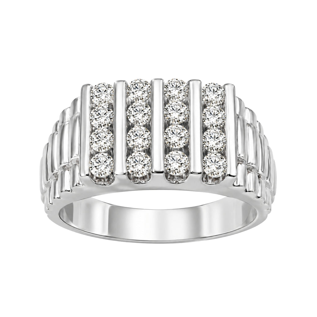 Diamonair 1.00 Carat T.W. Round-cut Lab Grown Diamond (F/VS+) 14K Gold Men's Ring