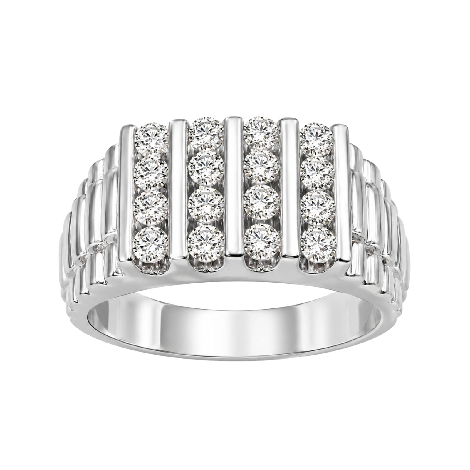 Diamonair 1.00 Carat T.W. Round-cut Lab Grown Diamond (F/VS+) 14K Gold Men's Ring