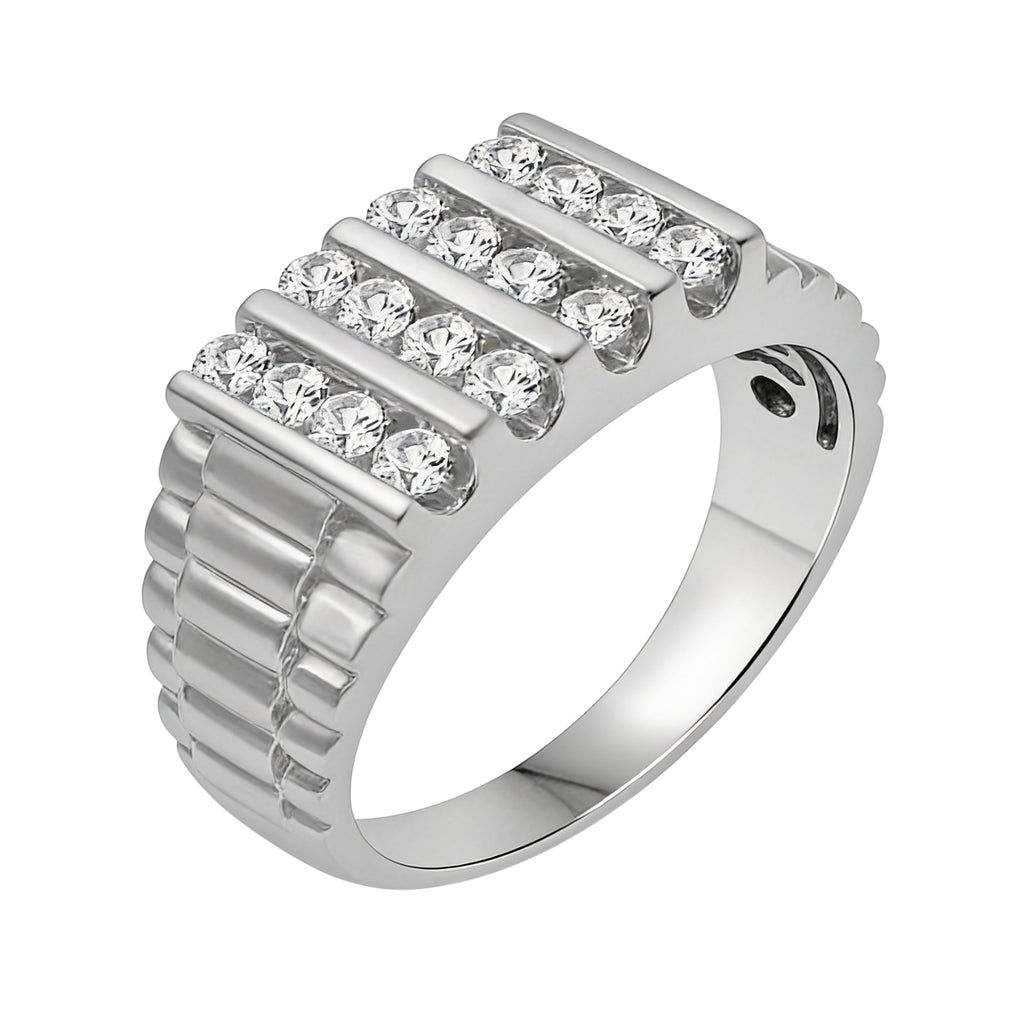 Diamonair 1.00 Carat T.W. Round-cut Lab Grown Diamond (F/VS+) 14K Gold Men's Ring