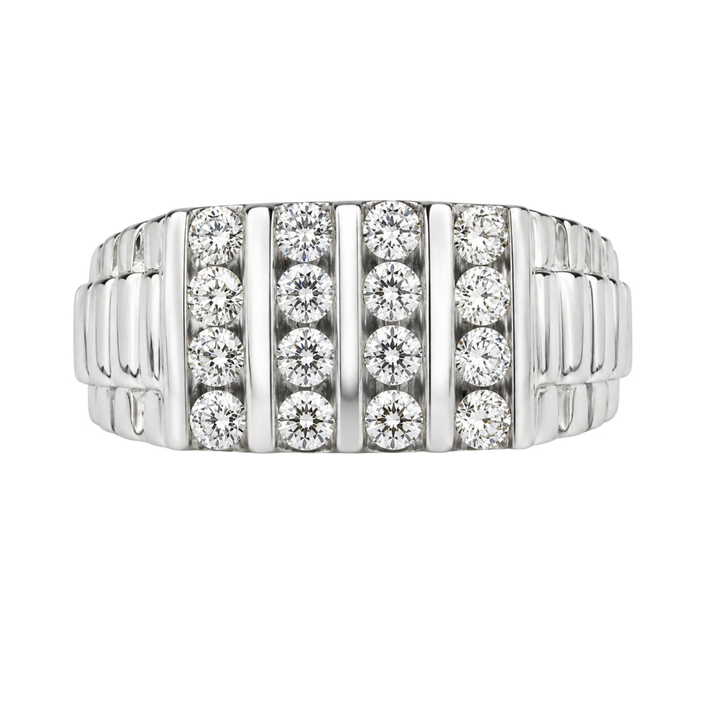 Diamonair 1.00 Carat T.W. Round-cut Lab Grown Diamond (F/VS+) 14K Gold Men's Ring