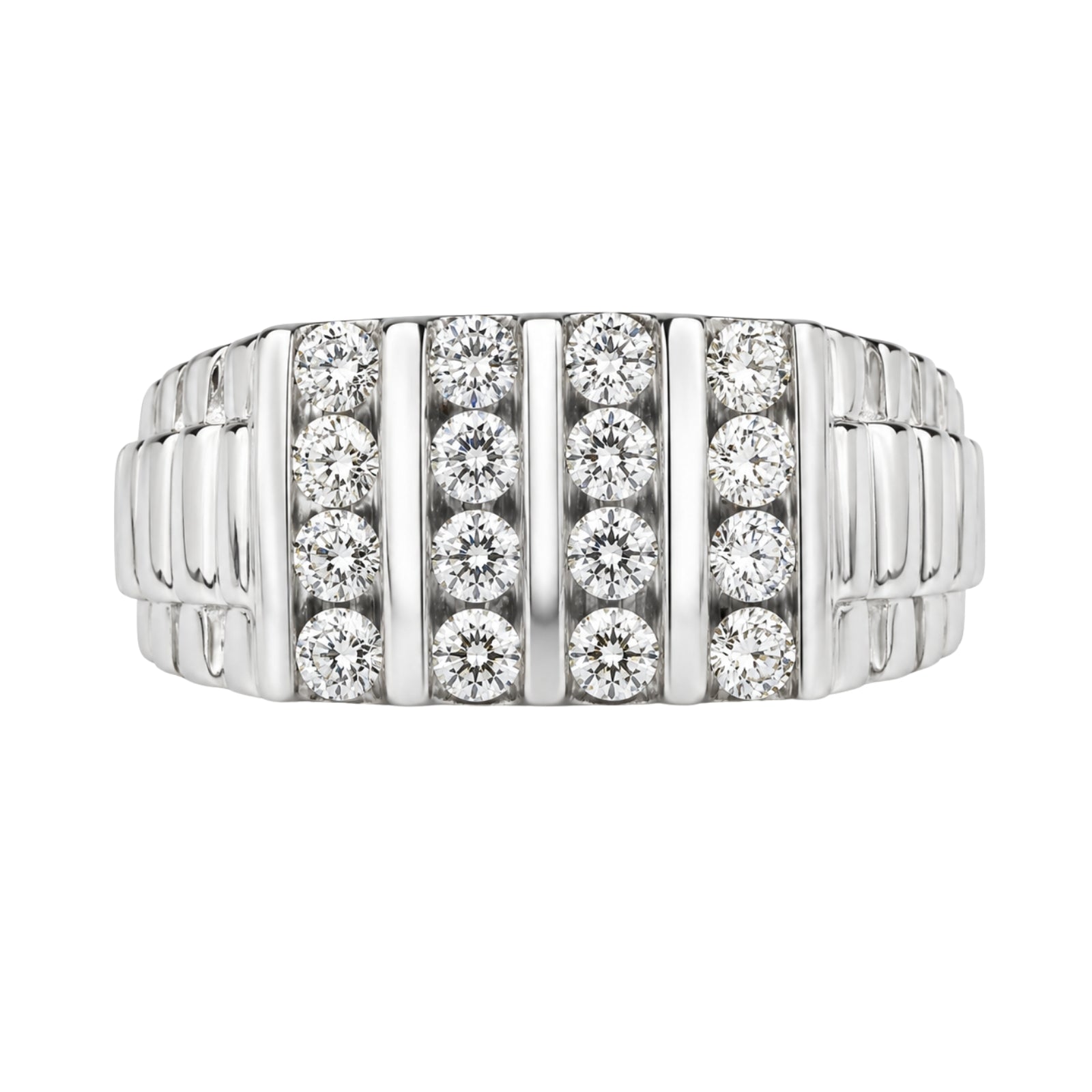 Diamonair 1.00 Carat T.W. Round-cut Lab Grown Diamond (F/VS+) 14K Gold Men's Ring