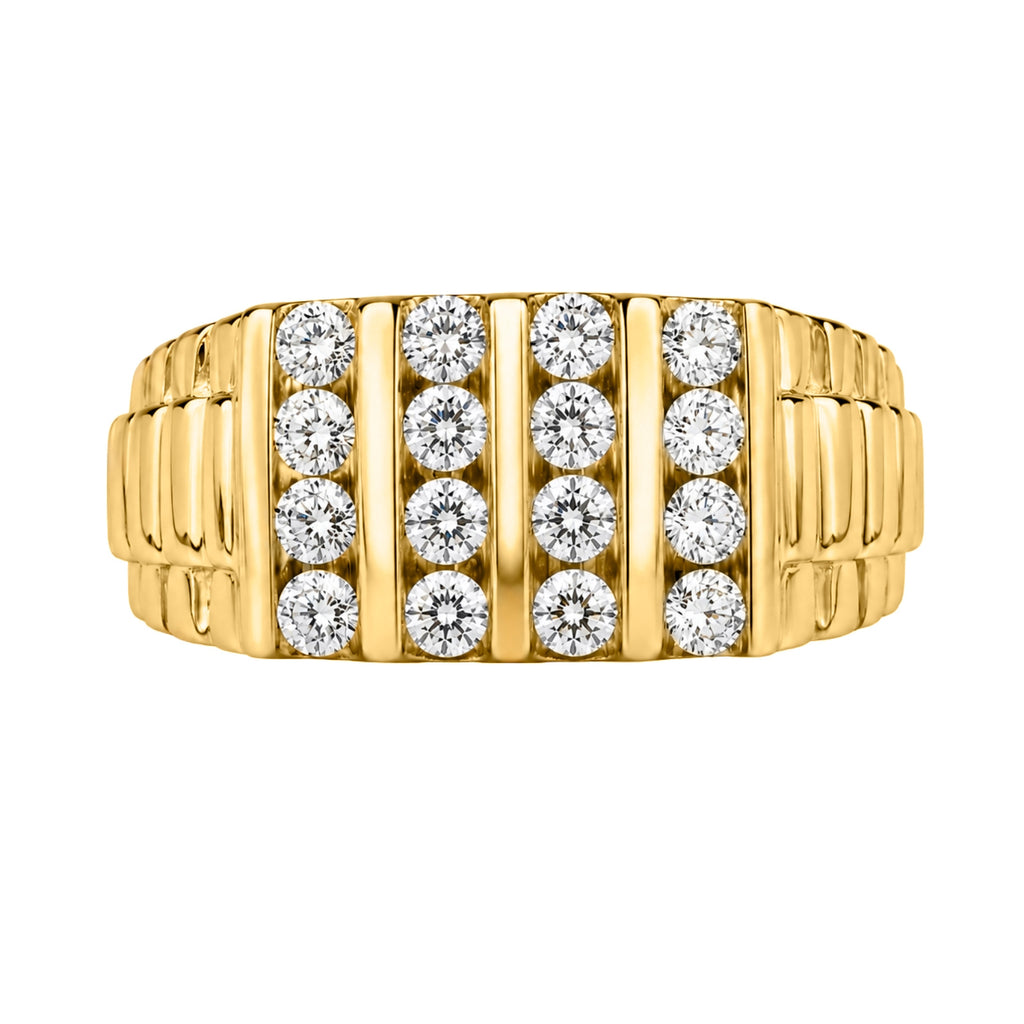 Diamonair 1.00 Carat T.W. Round-cut Lab Grown Diamond (F/VS+) 14K Gold Men's Ring