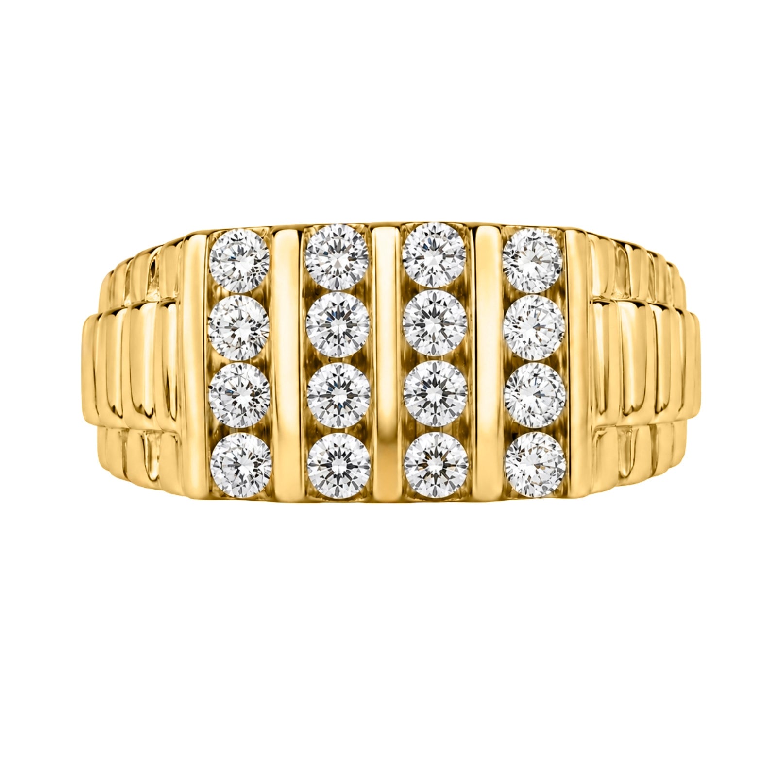 Diamonair 1.00 Carat T.W. Round-cut Lab Grown Diamond (F/VS+) 14K Gold Men's Ring