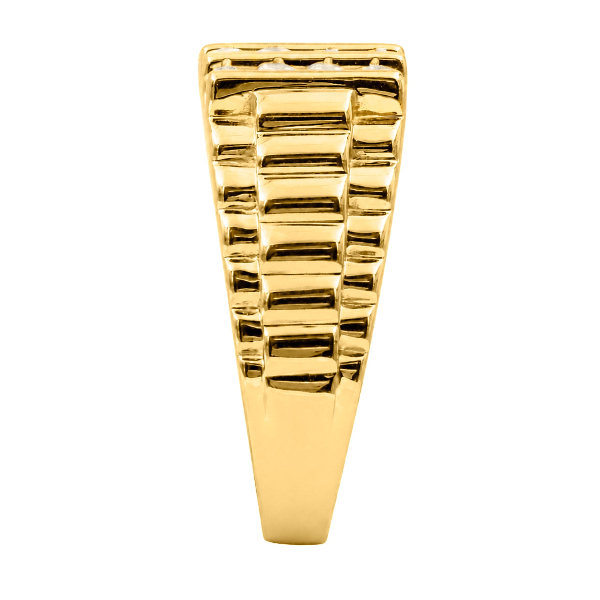 Diamonair 1.00 Carat T.W. Round-cut Lab Grown Diamond (F/VS+) 14K Gold Men's Ring