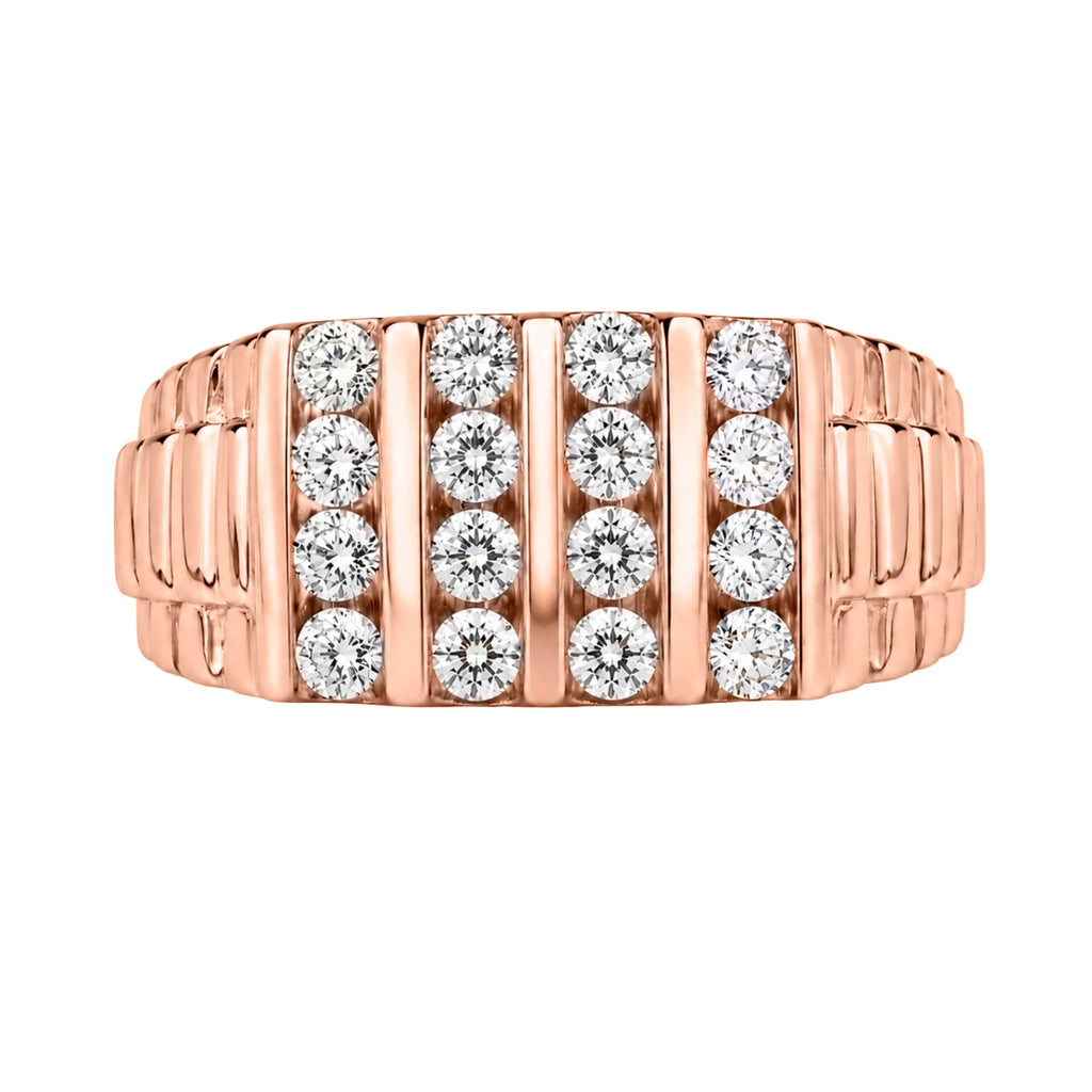 Diamonair 1.00 Carat T.W. Round-cut Lab Grown Diamond (F/VS+) 14K Gold Men's Ring