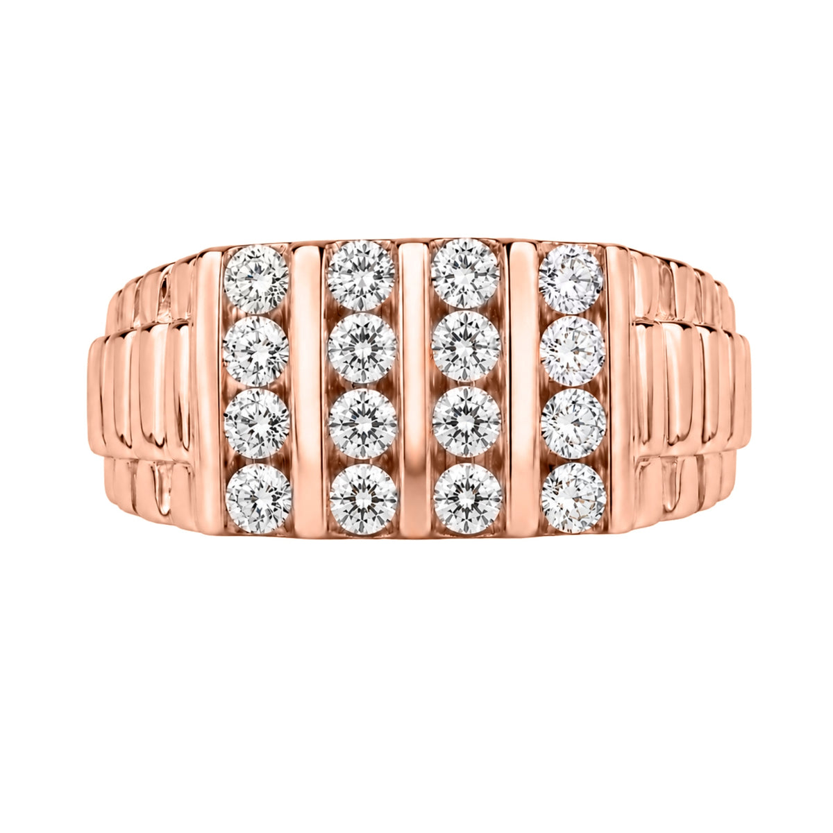 Diamonair 1.00 Carat T.W. Round-cut Lab Grown Diamond (F/VS+) 14K Gold Men's Ring