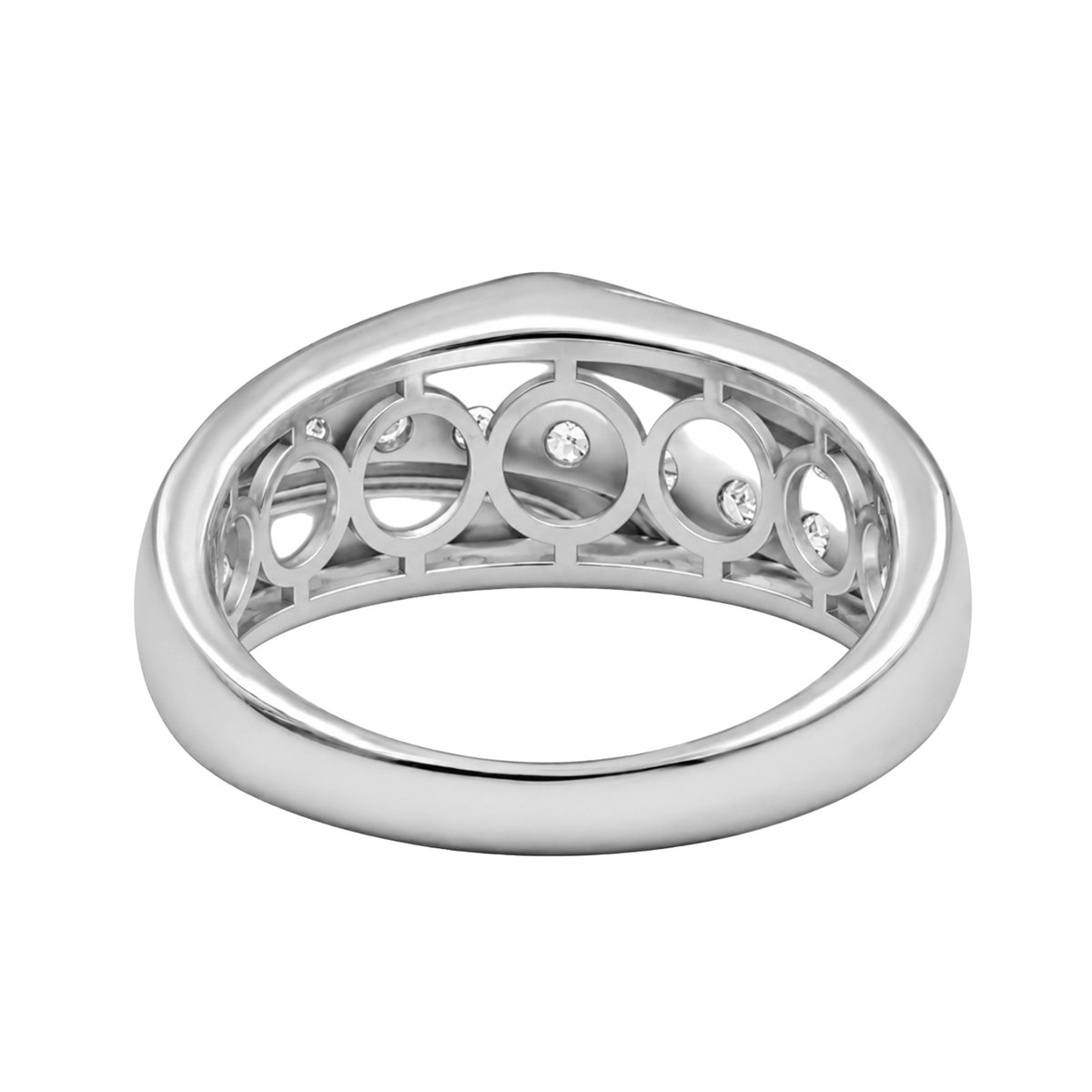 1.00 Carat T.W. Round-cut Lab Grown Diamond (F/VS+) 14K Gold 7 Stone Men's Ring