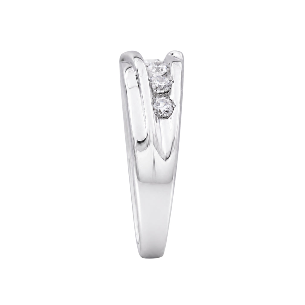 1.00 Carat T.W. Round-cut Lab Grown Diamond (F/VS+) 14K Gold 7 Stone Men's Ring