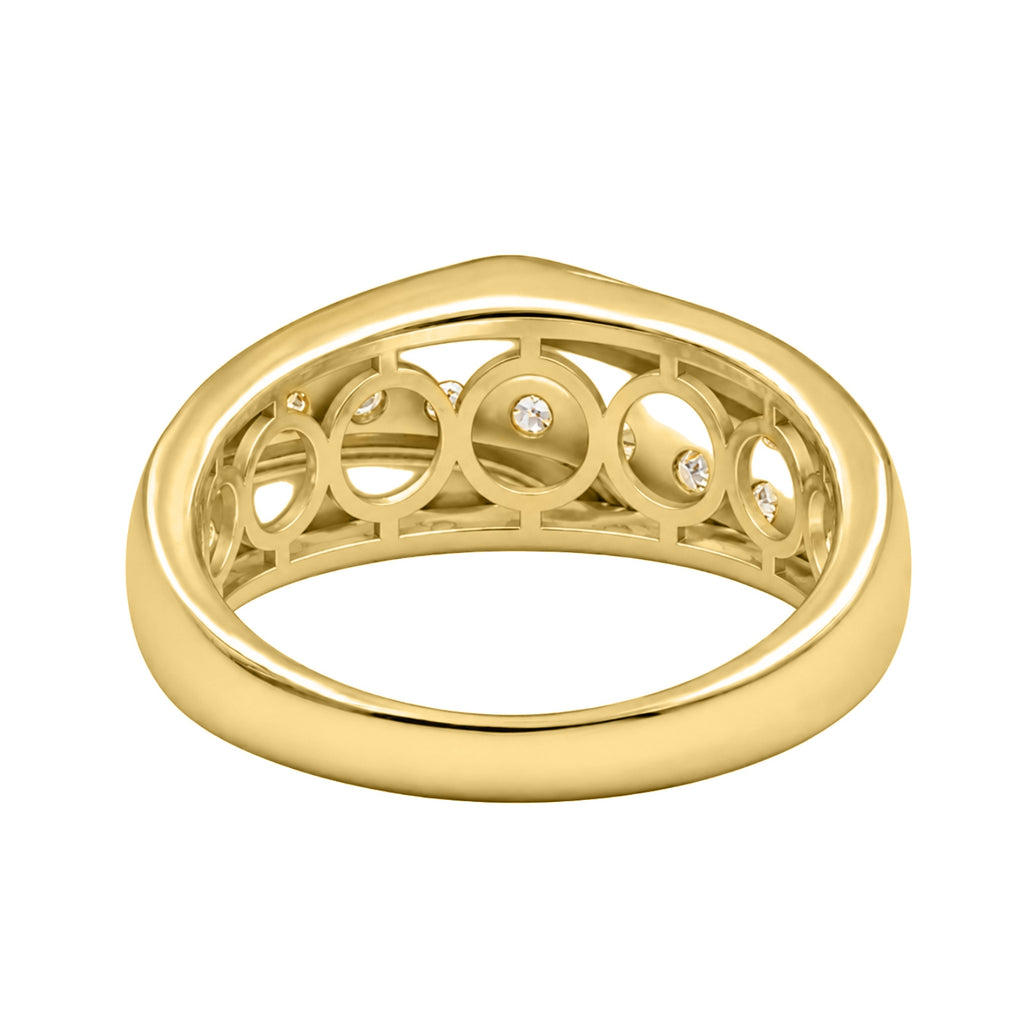 1.00 Carat T.W. Round-cut Lab Grown Diamond (F/VS+) 14K Gold 7 Stone Men's Ring