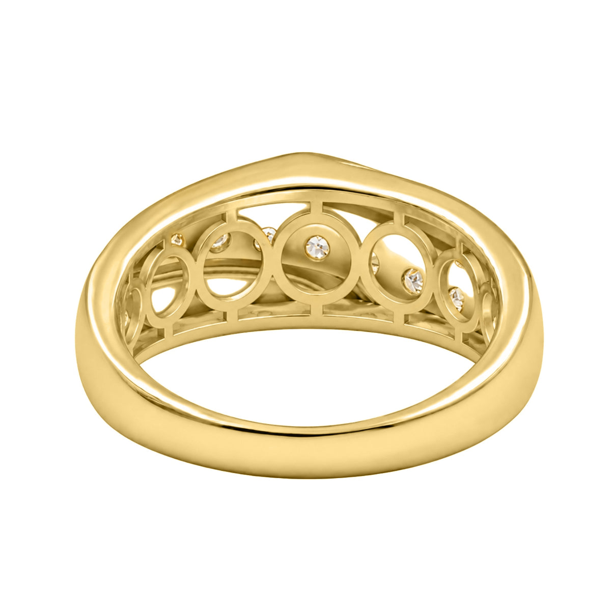 1.00 Carat T.W. Round-cut Lab Grown Diamond (F/VS+) 14K Gold 7 Stone Men's Ring