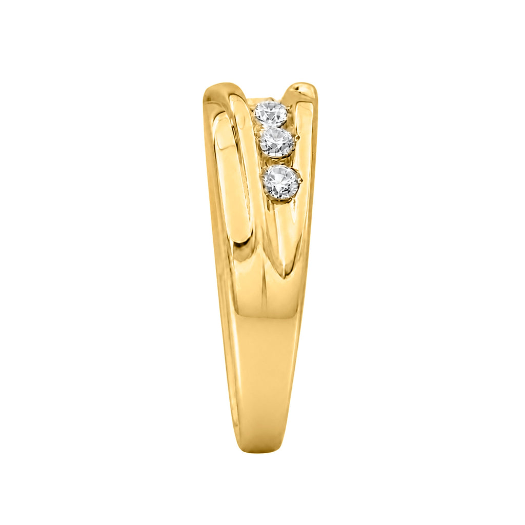 1.00 Carat T.W. Round-cut Lab Grown Diamond (F/VS+) 14K Gold 7 Stone Men's Ring