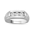 0.50 Carat T.W. Round-cut Lab Grown Diamond (F/VS+) 14K Gold 3 Stone Men's Ring