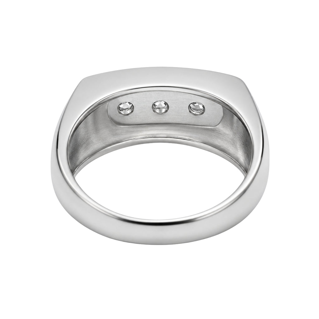 0.50 Carat T.W. Round-cut Lab Grown Diamond (F/VS+) 14K Gold 3 Stone Men's Ring