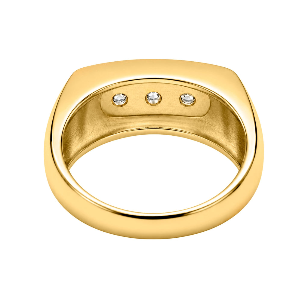0.50 Carat T.W. Round-cut Lab Grown Diamond (F/VS+) 14K Gold 3 Stone Men's Ring