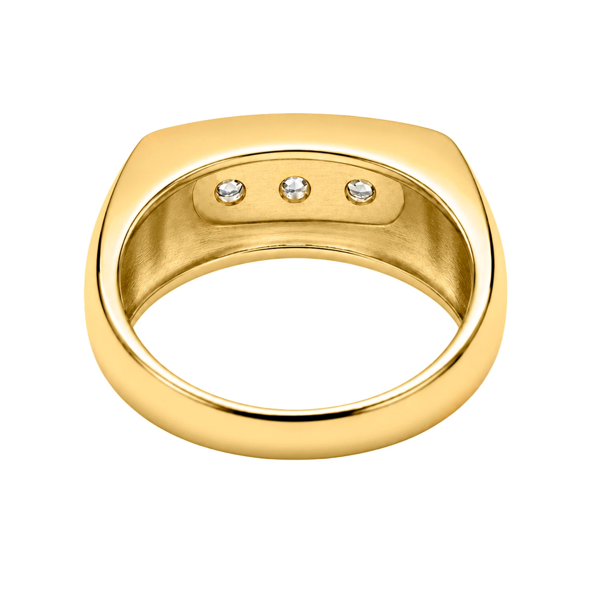 0.50 Carat T.W. Round-cut Lab Grown Diamond (F/VS+) 14K Gold 3 Stone Men's Ring