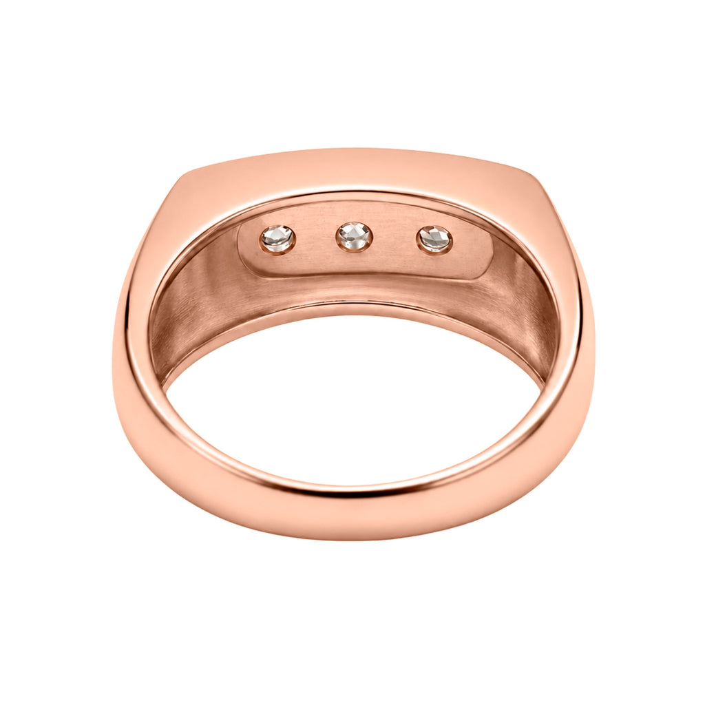 0.50 Carat T.W. Round-cut Lab Grown Diamond (F/VS+) 14K Gold 3 Stone Men's Ring