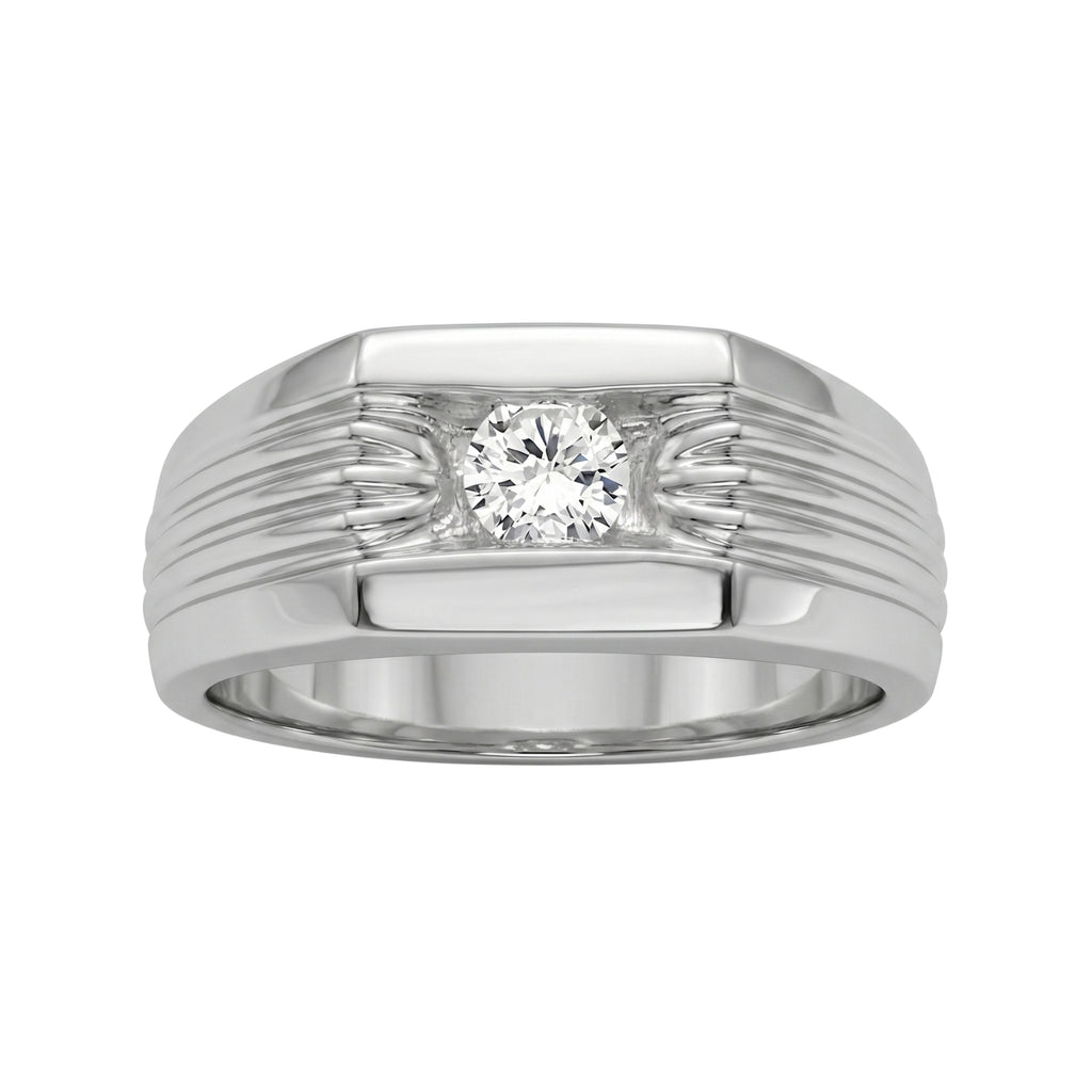 1.00 Carat T.W. Round-cut Lab Grown Diamond (F/VS+) 14K Gold Men's Ring